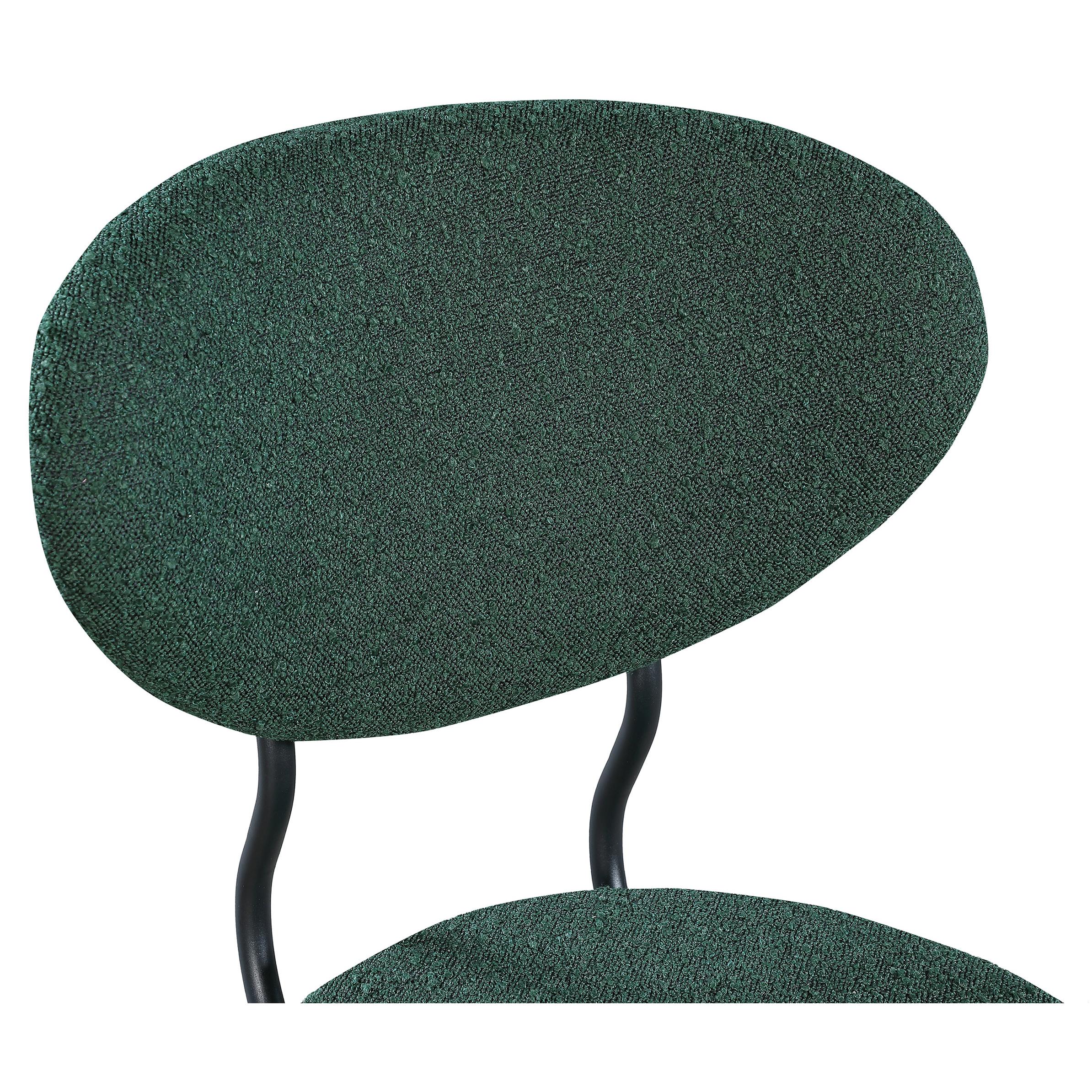 Meridian Allure Green Boucle Fabric Dining Chair