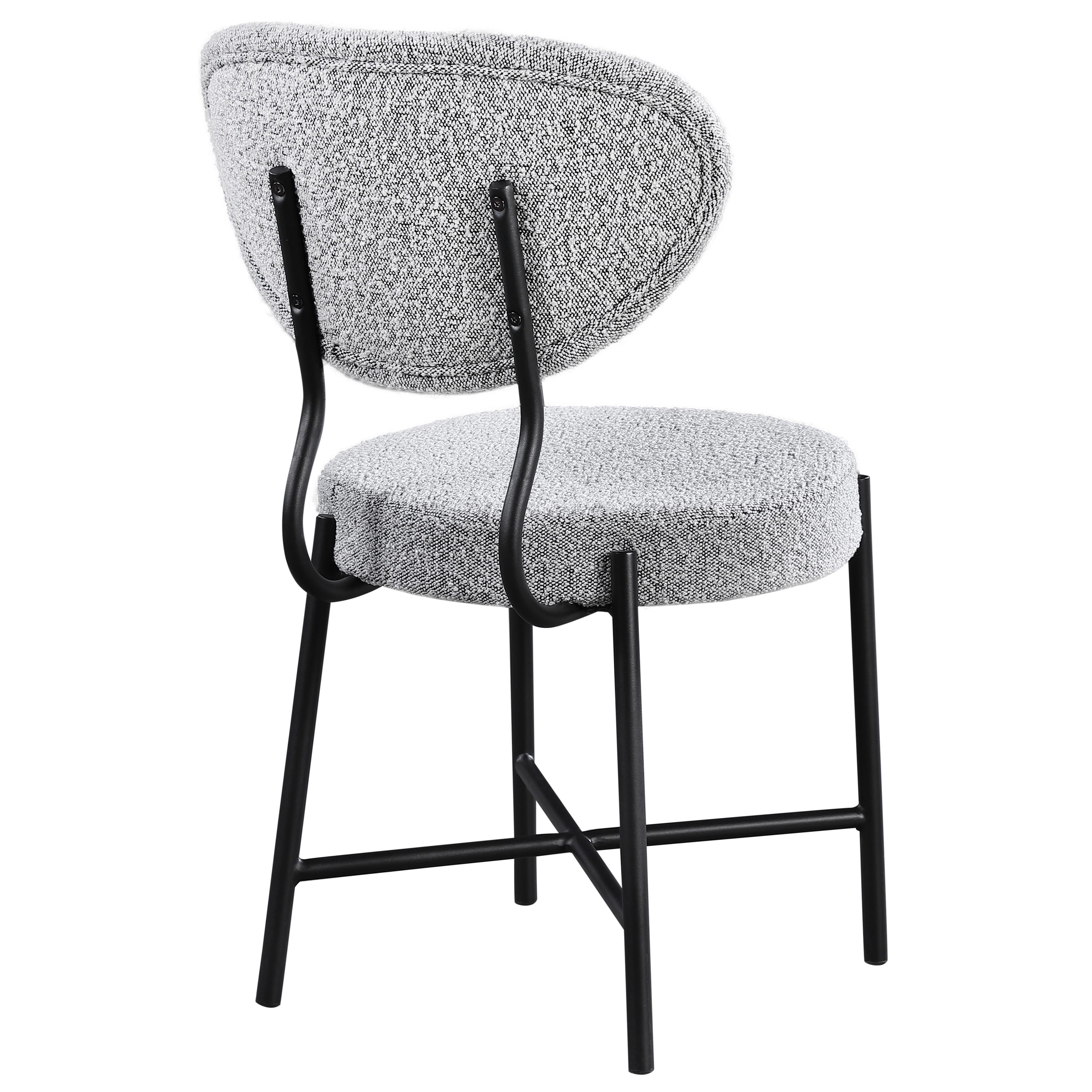 Meridian Allure Grey Boucle Fabric Dining Chair