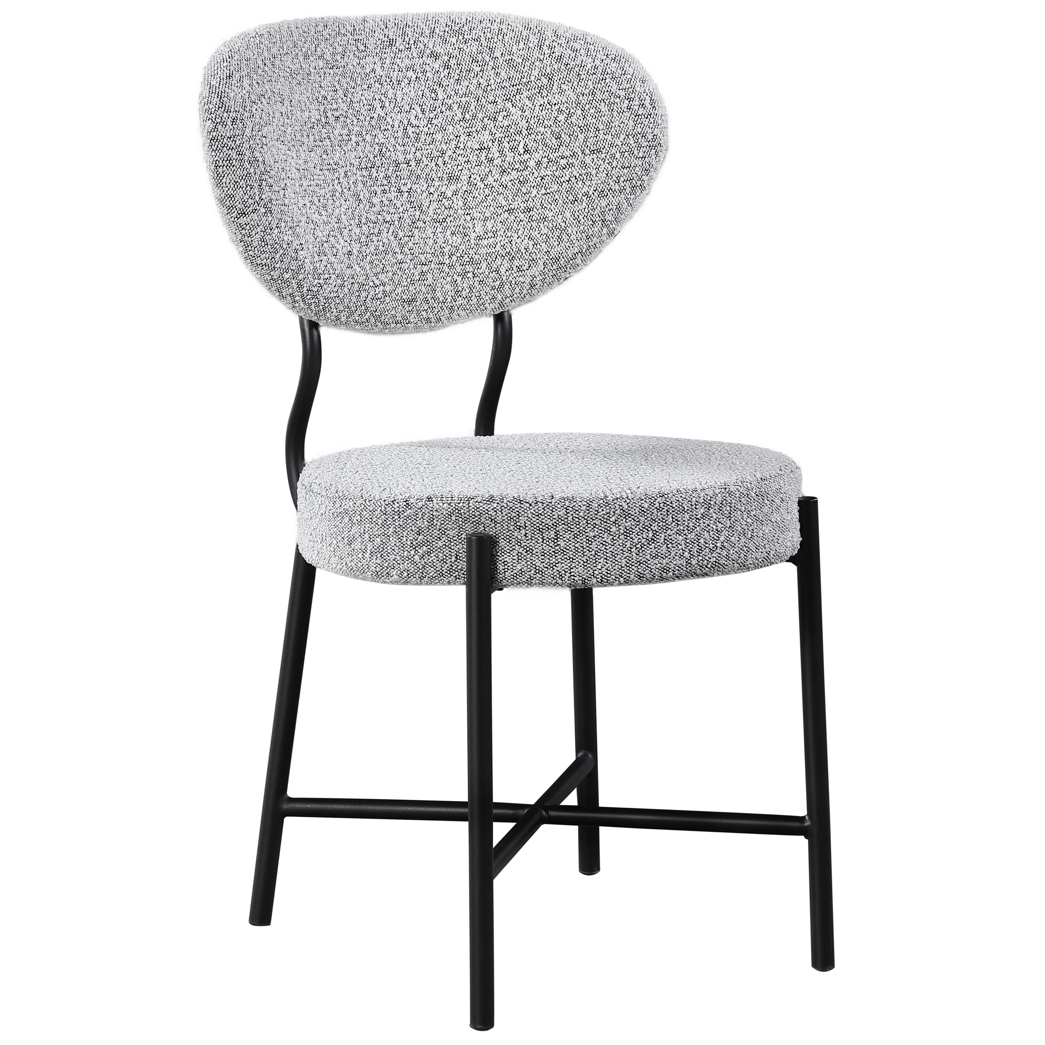 Meridian Allure Grey Boucle Fabric Dining Chair