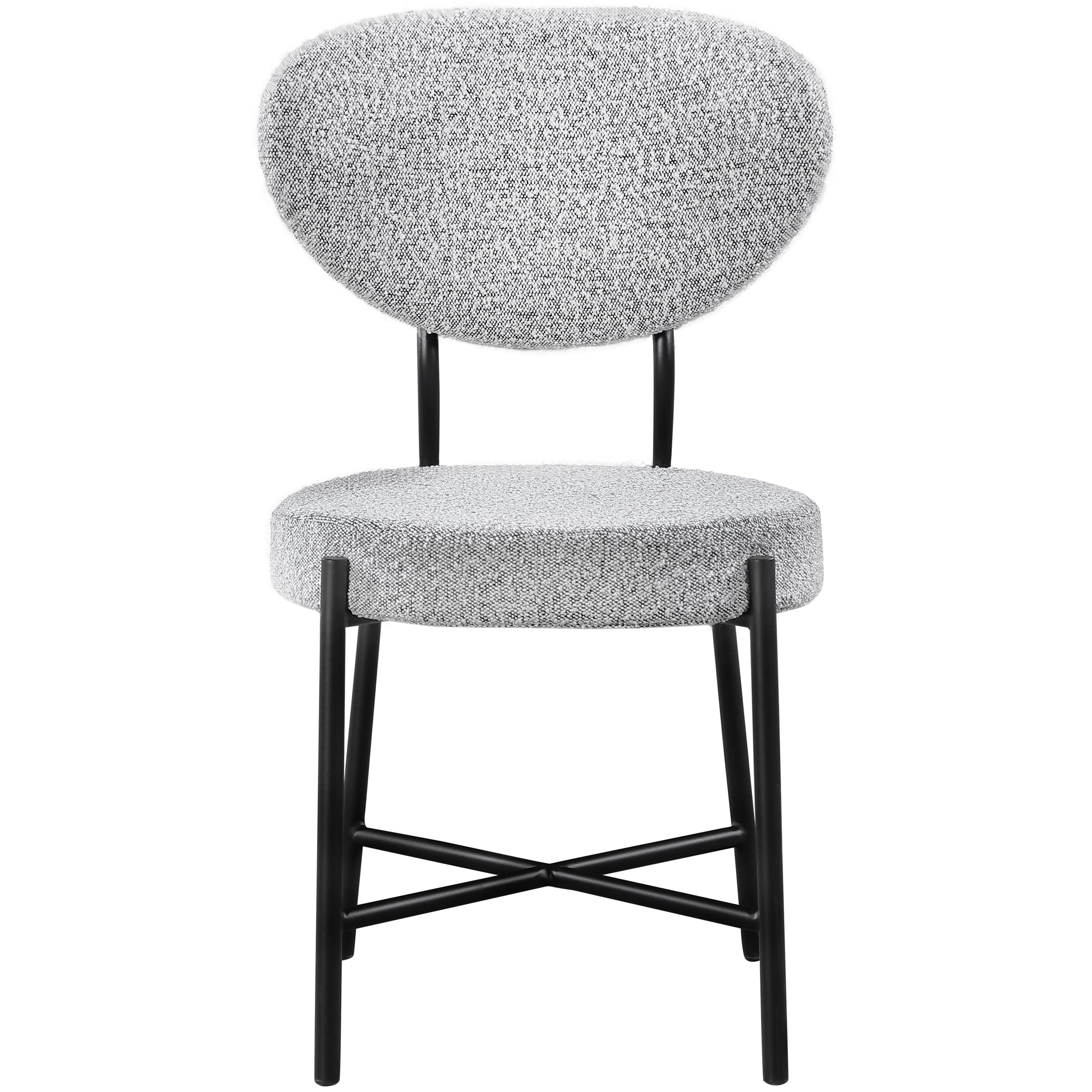 Meridian Allure Grey Boucle Fabric Dining Chair