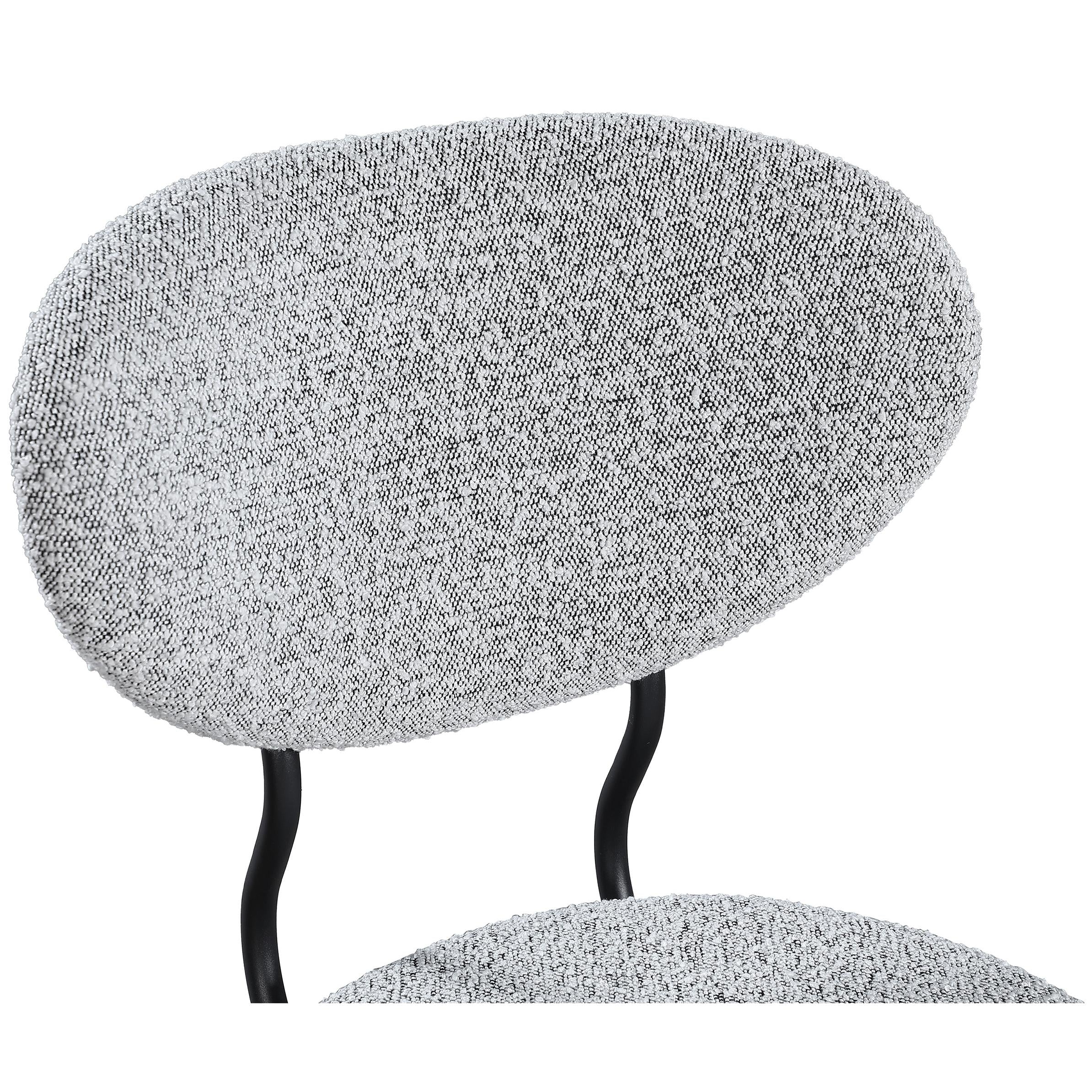 Meridian Allure Grey Boucle Fabric Dining Chair