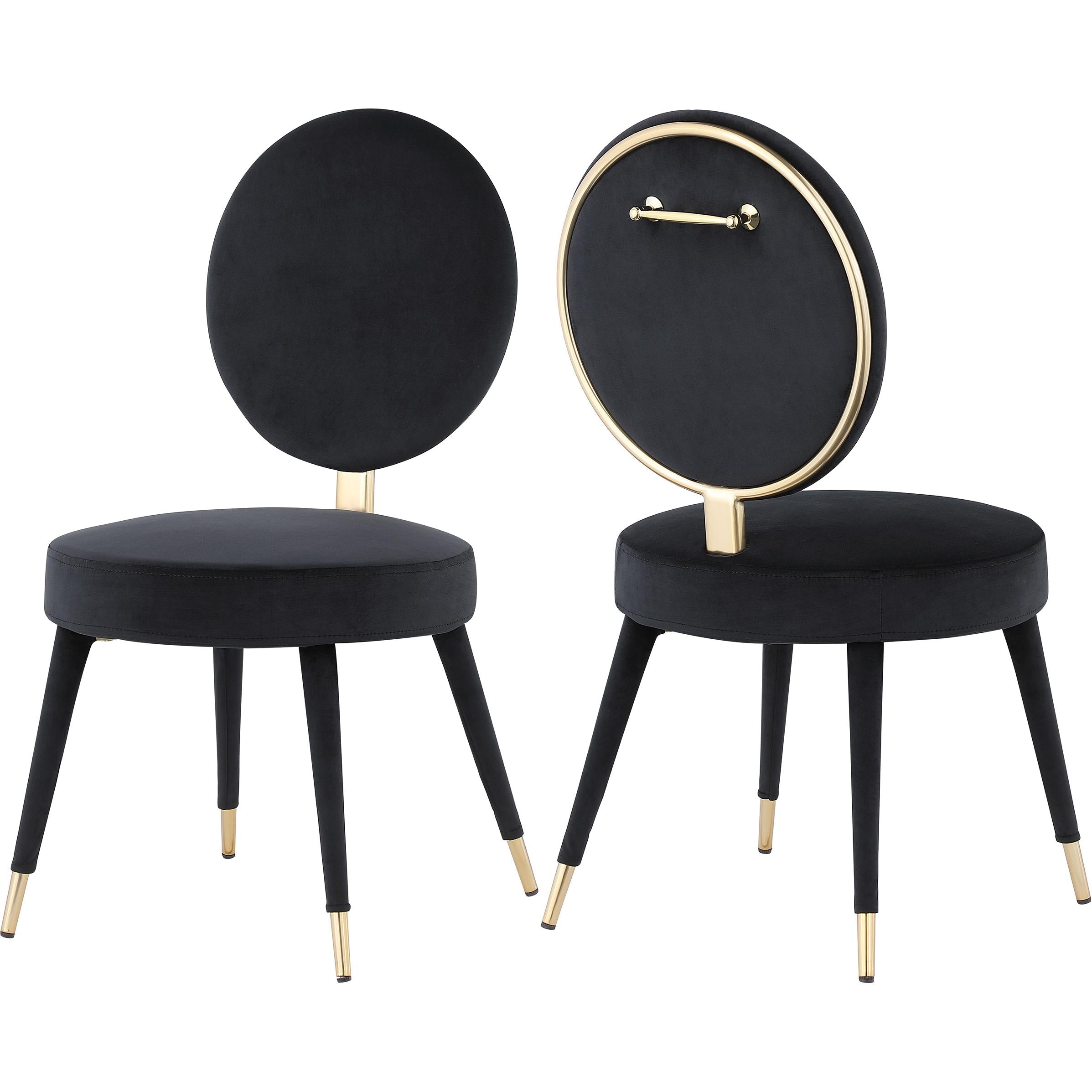 Meridian Brandy Black Velvet Dining Chair