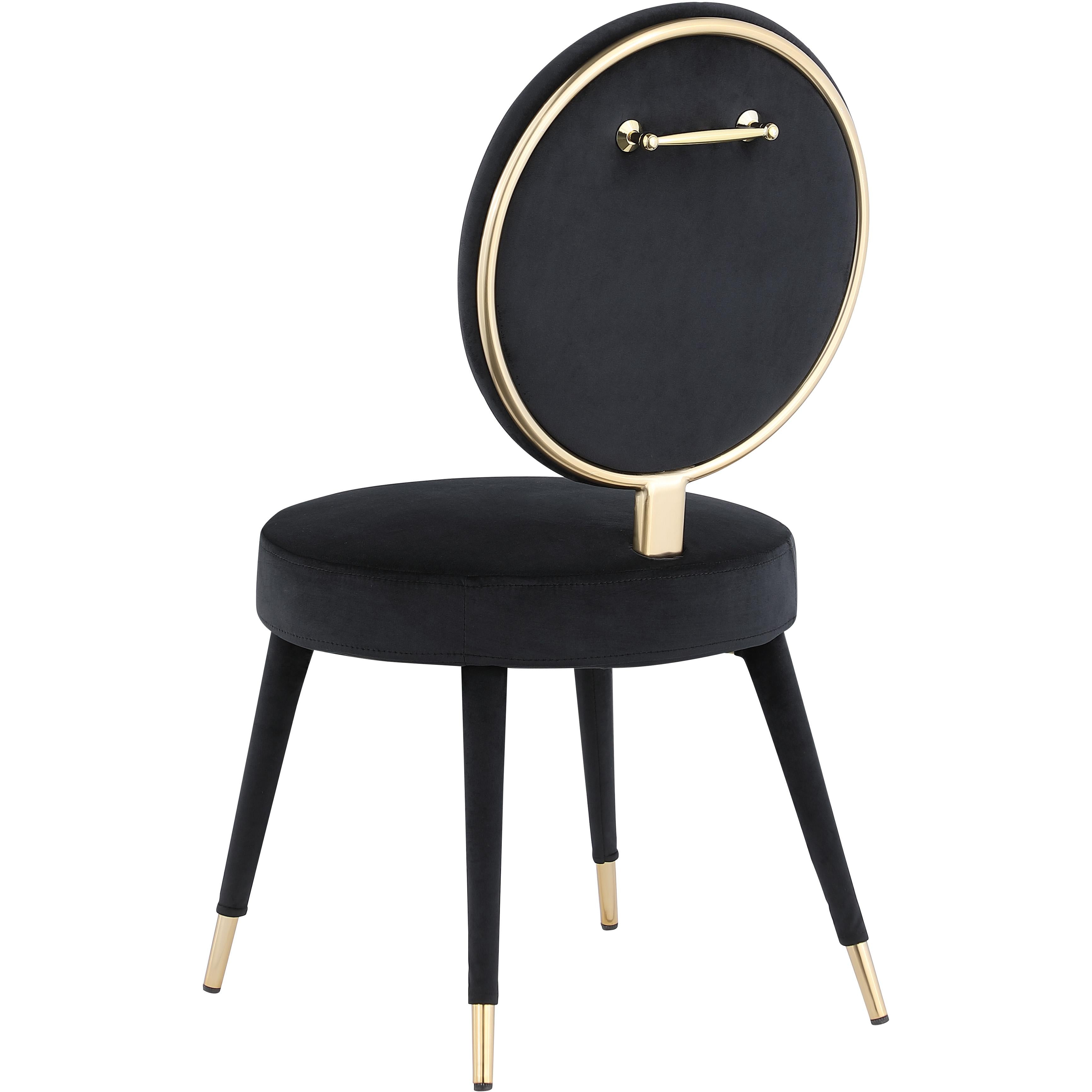 Meridian Brandy Black Velvet Dining Chair