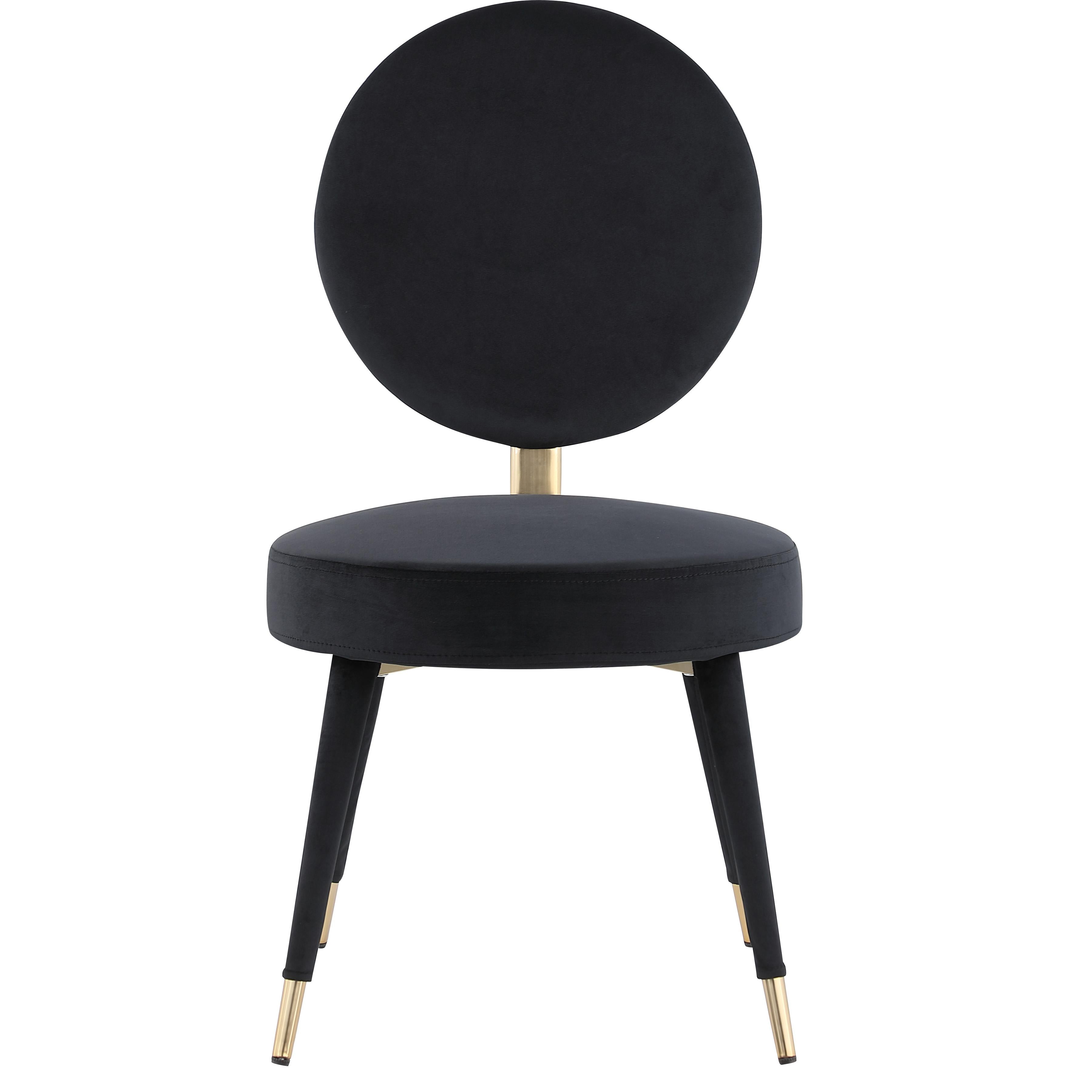 Meridian Brandy Black Velvet Dining Chair