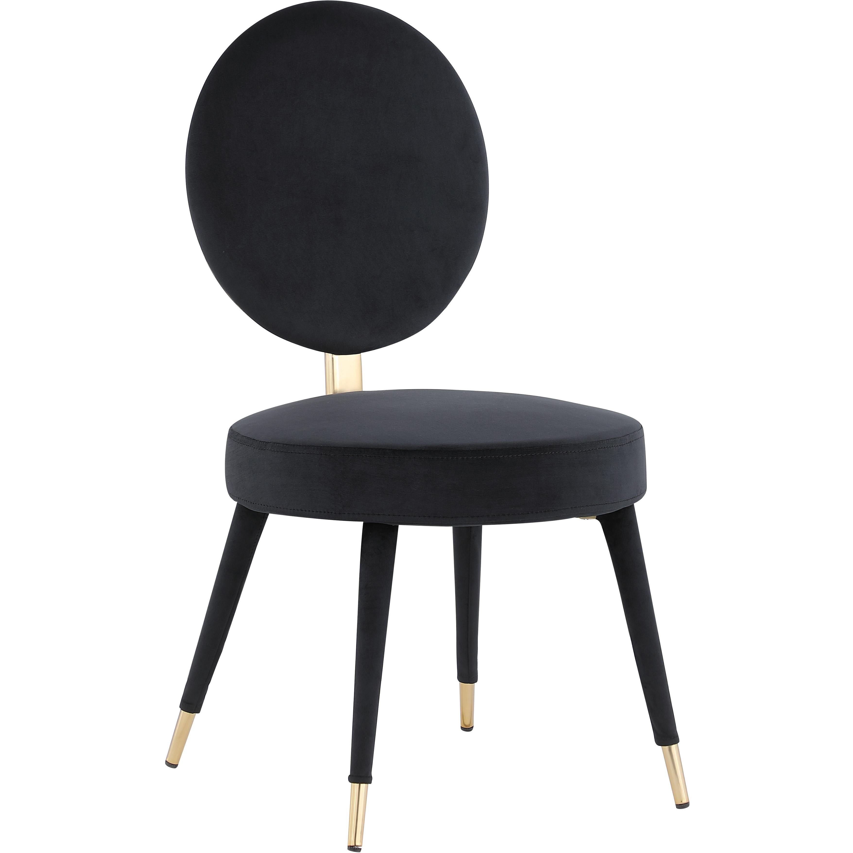 Meridian Brandy Black Velvet Dining Chair