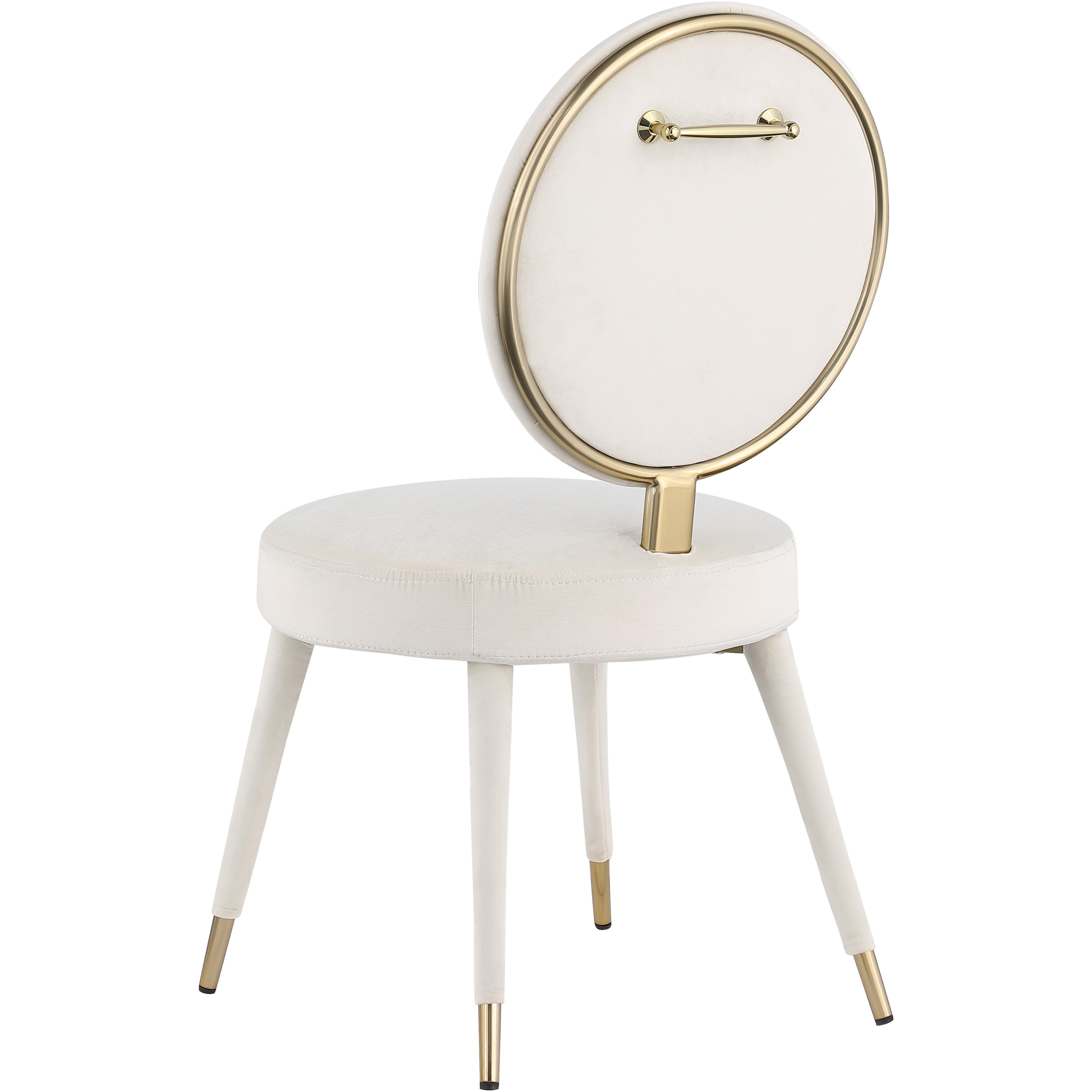 Meridian Brandy Cream Velvet Dining Chair