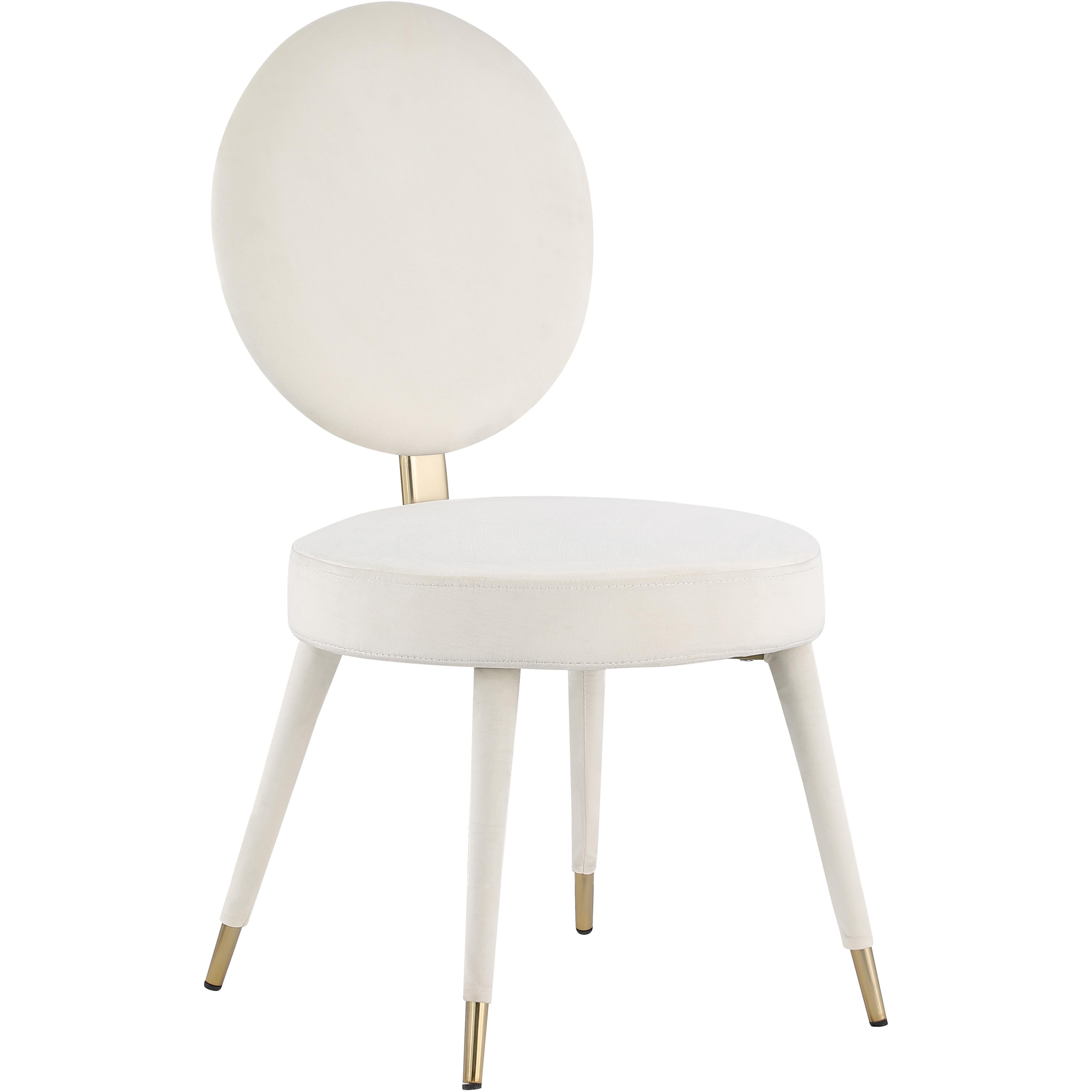 Meridian Brandy Cream Velvet Dining Chair