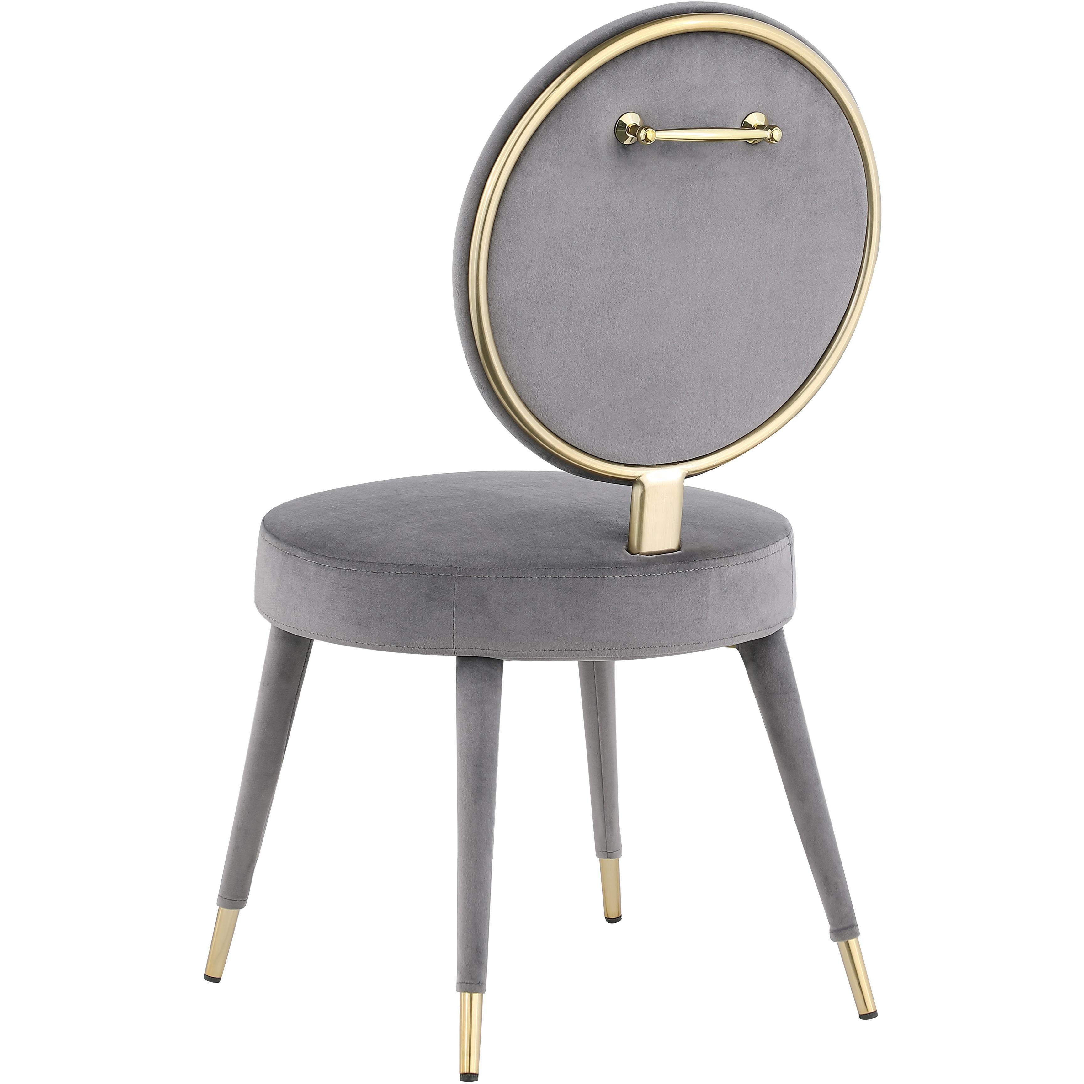 Meridian Brandy Grey Velvet Dining Chair