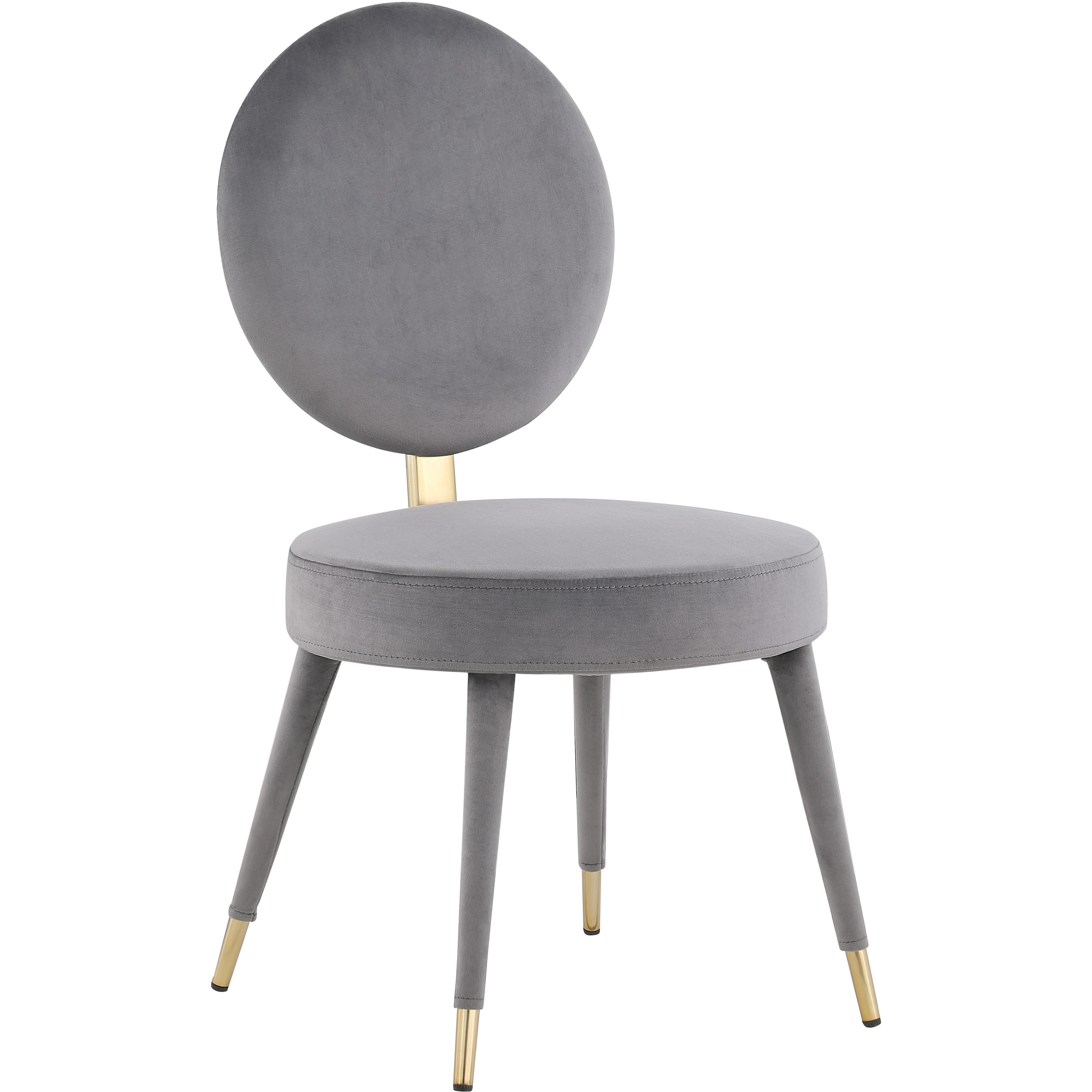 Meridian Brandy Grey Velvet Dining Chair