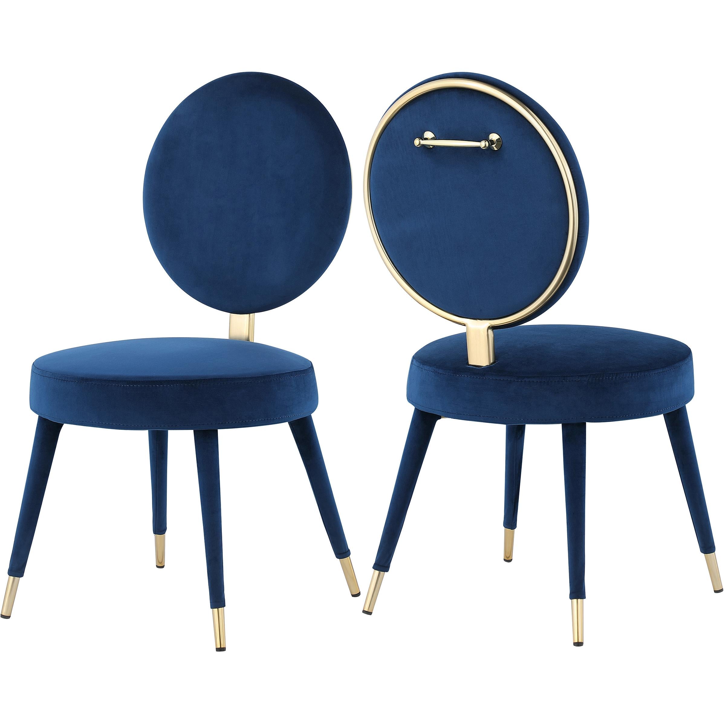 Meridian Brandy Navy Velvet Dining Chair