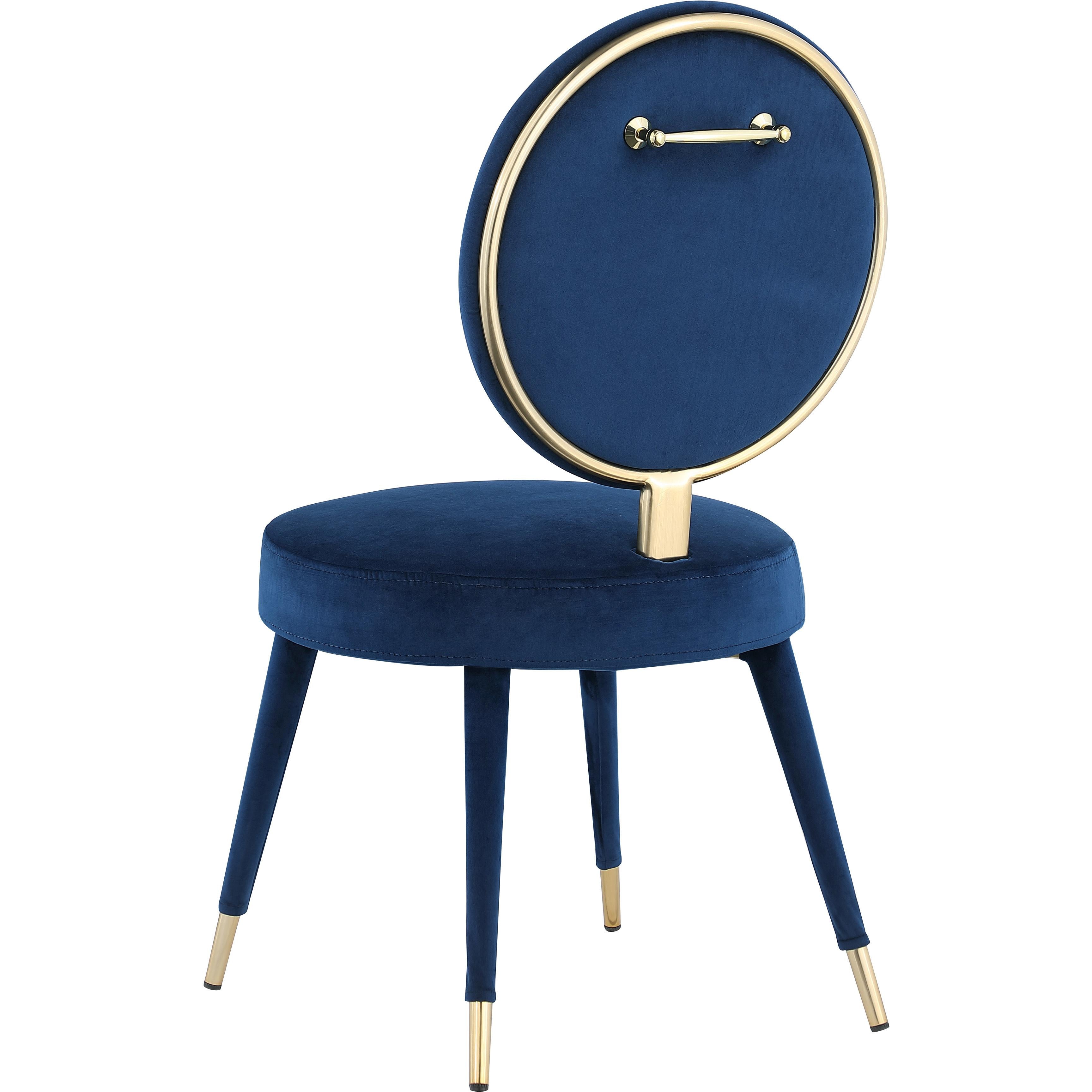 Meridian Brandy Navy Velvet Dining Chair