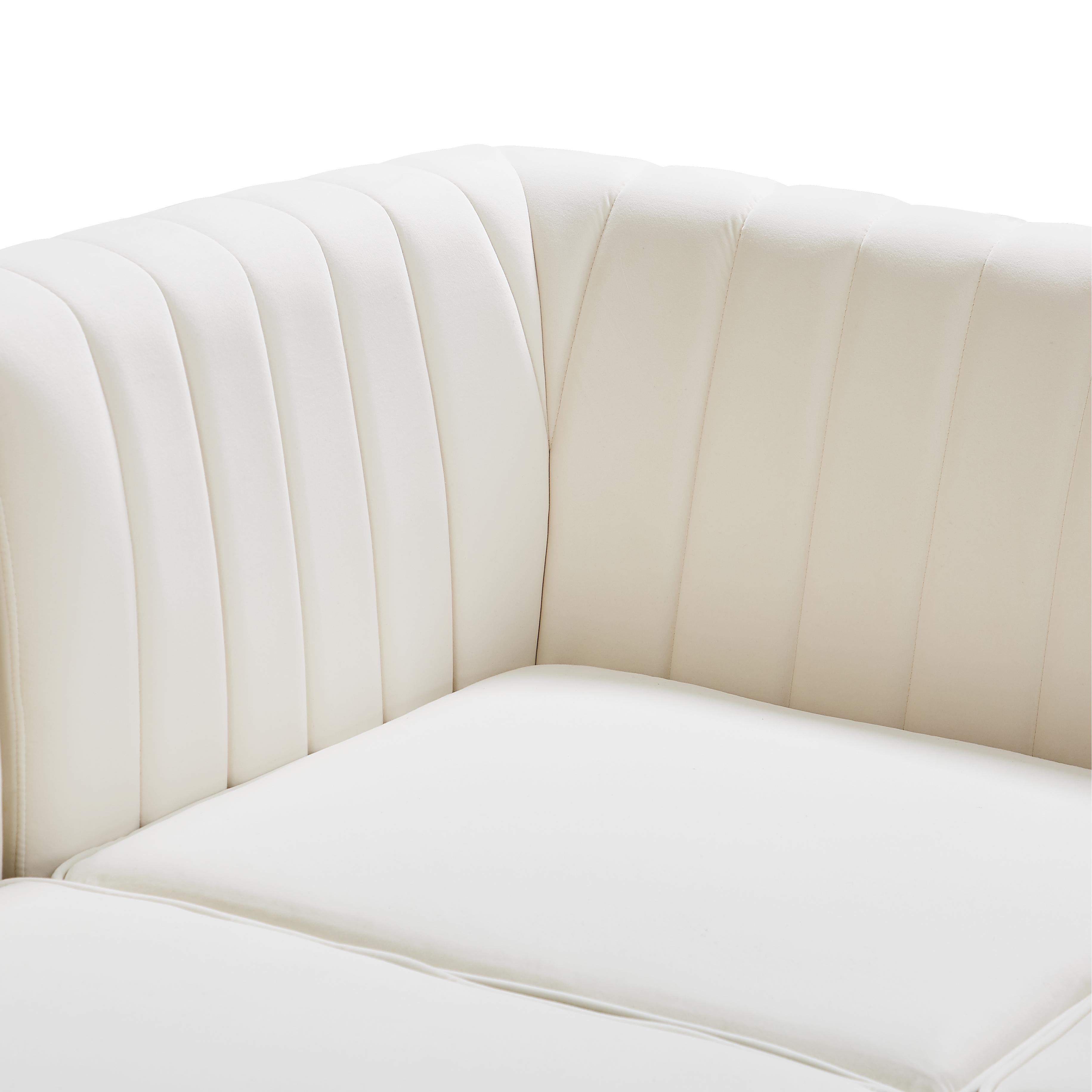 Meridian Alina Cream Velvet Armless Chair