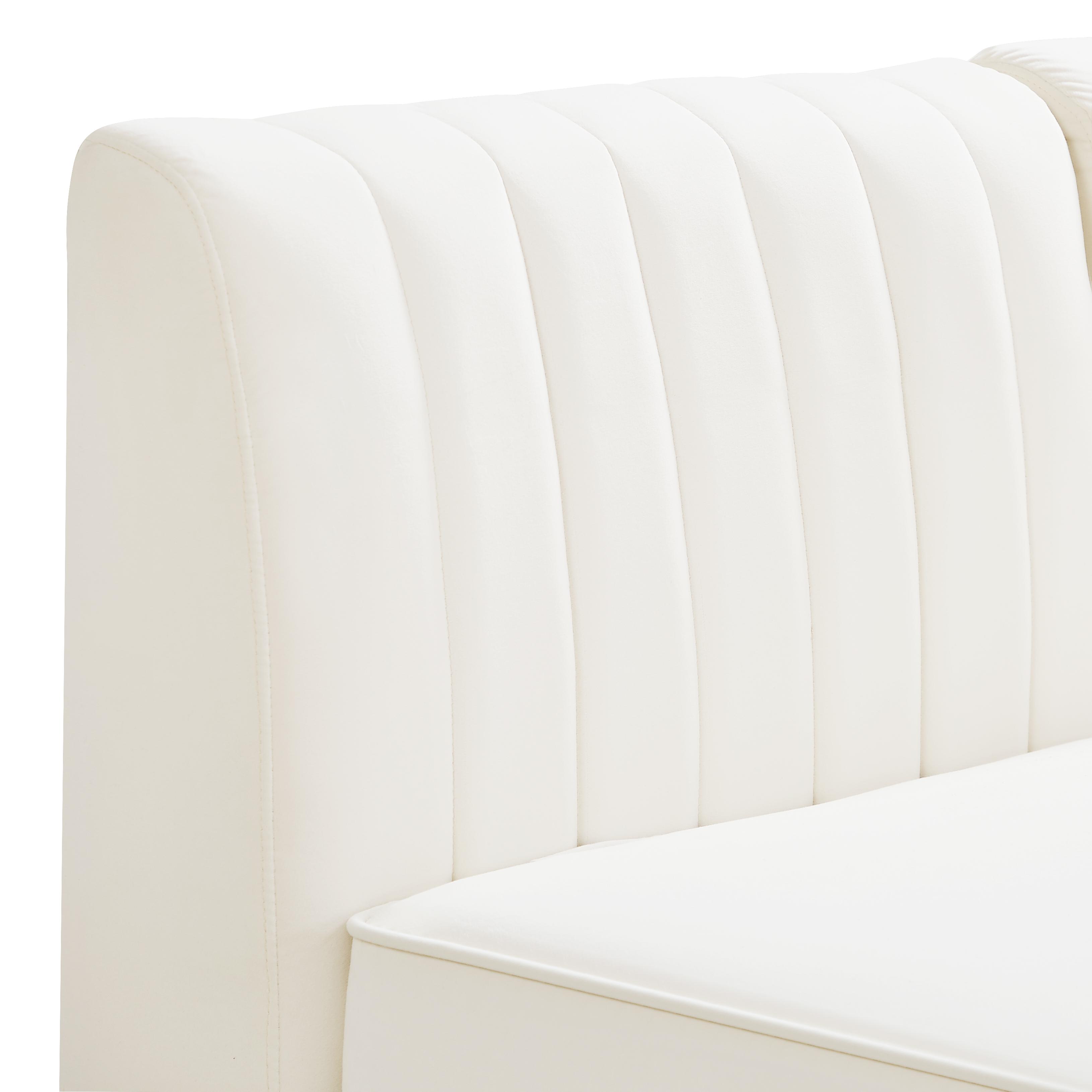 Meridian Alina Cream Velvet Armless Chair