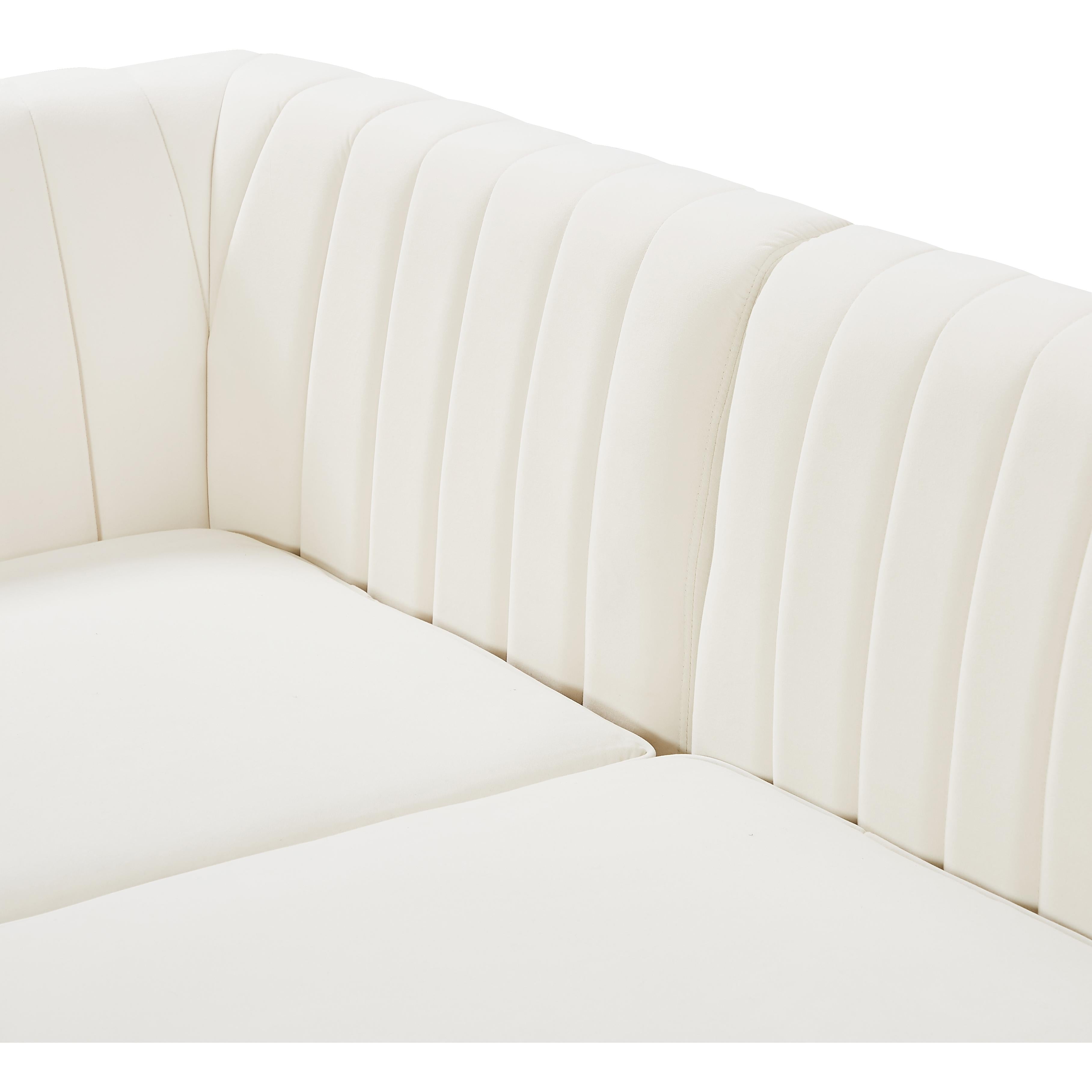 Meridian Alina Cream Velvet Armless Chair