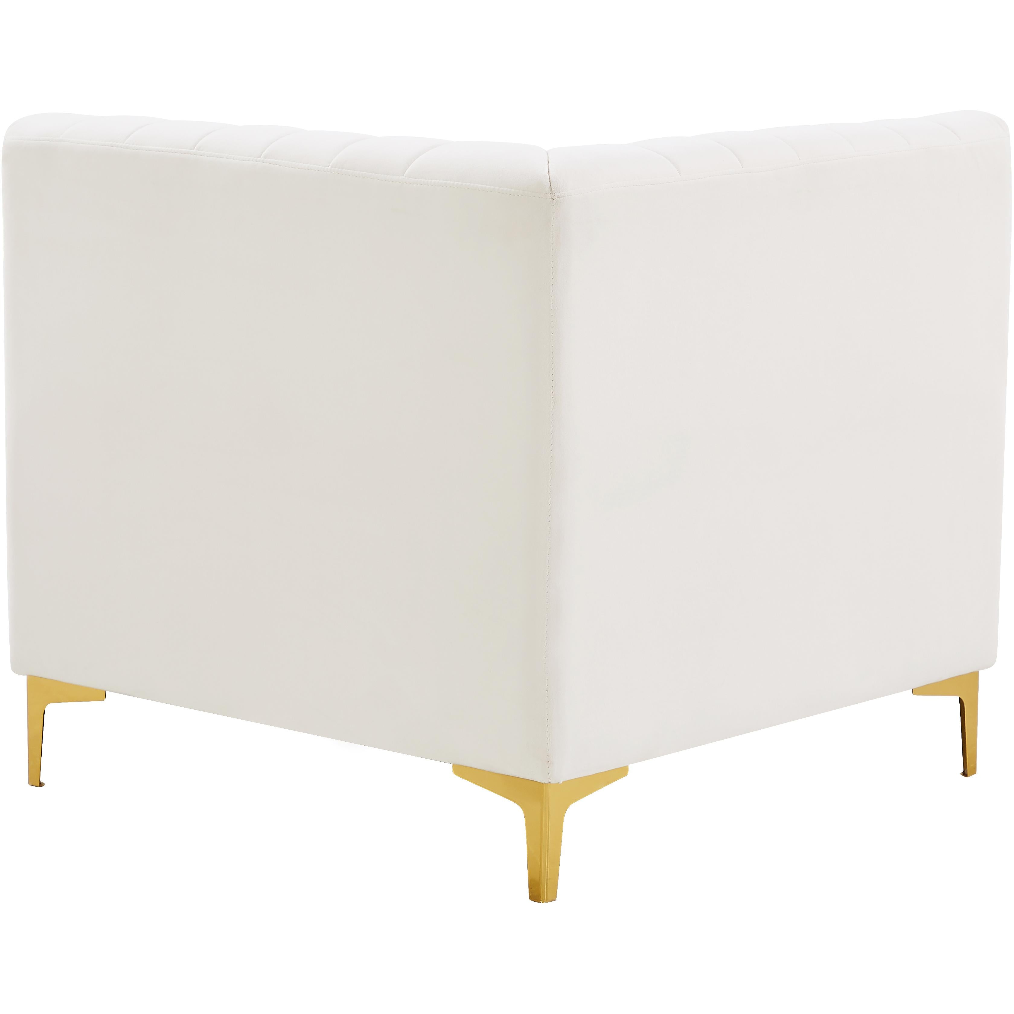 Meridian Alina Cream Velvet Corner Chair