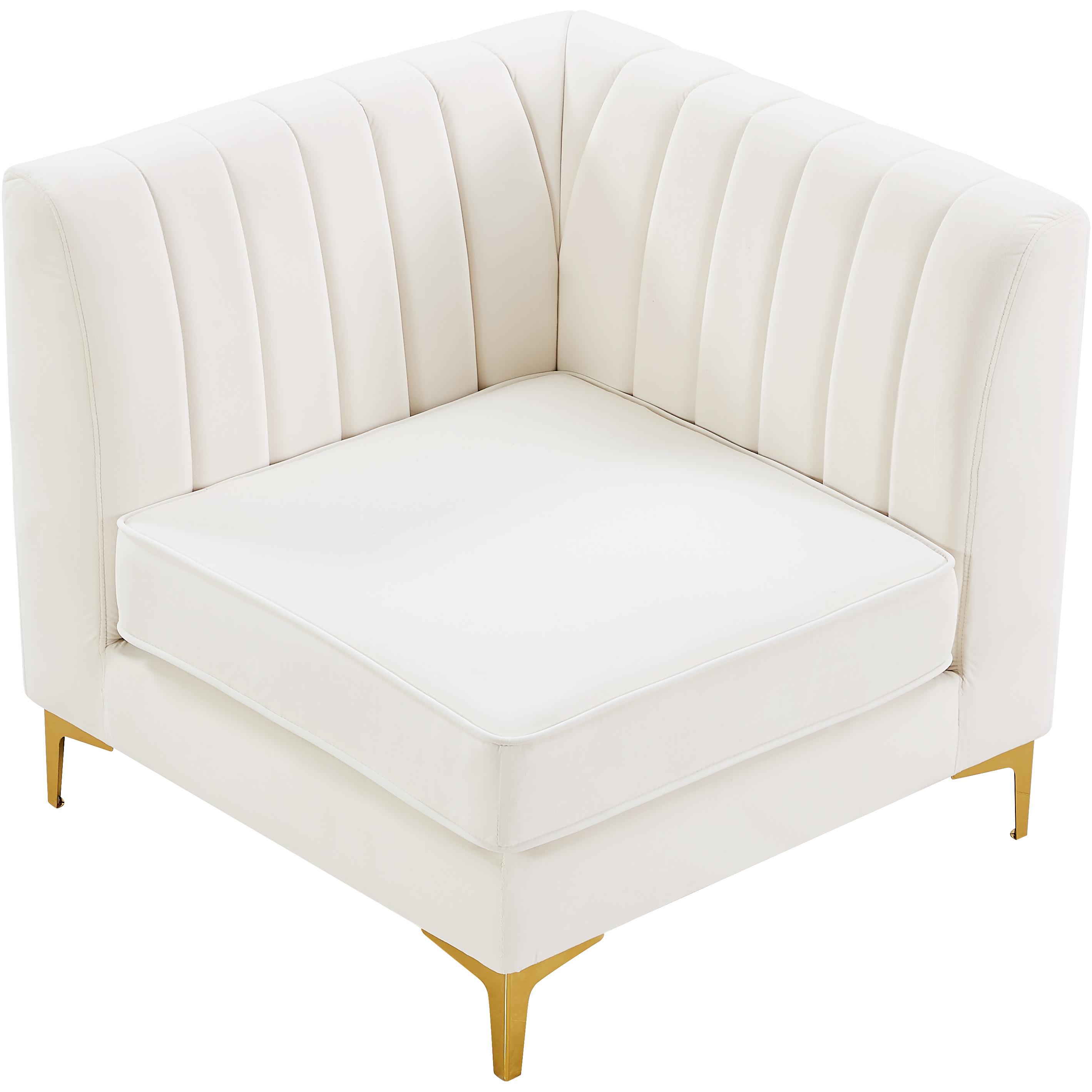 Meridian Alina Cream Velvet Corner Chair