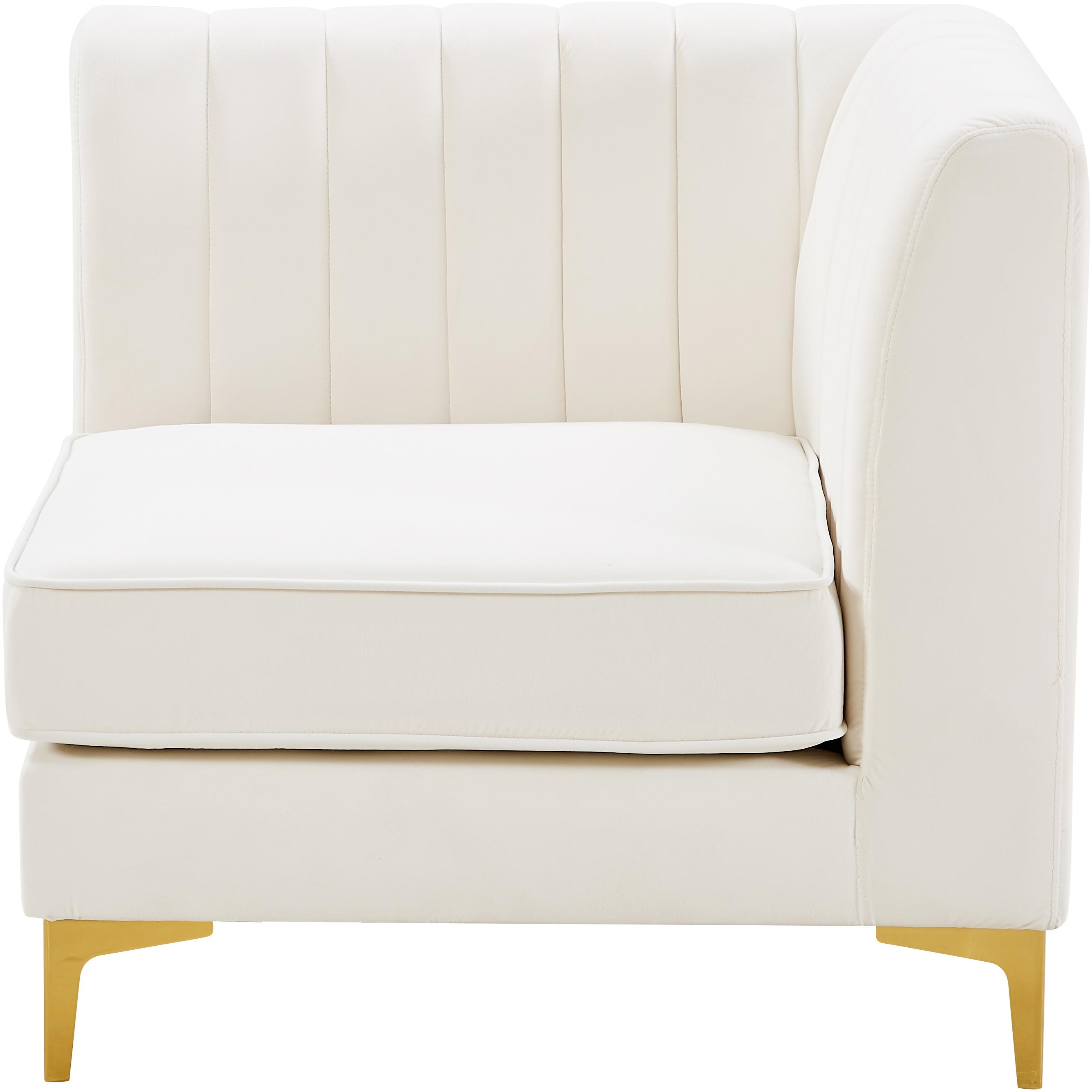 Meridian Alina Cream Velvet Corner Chair