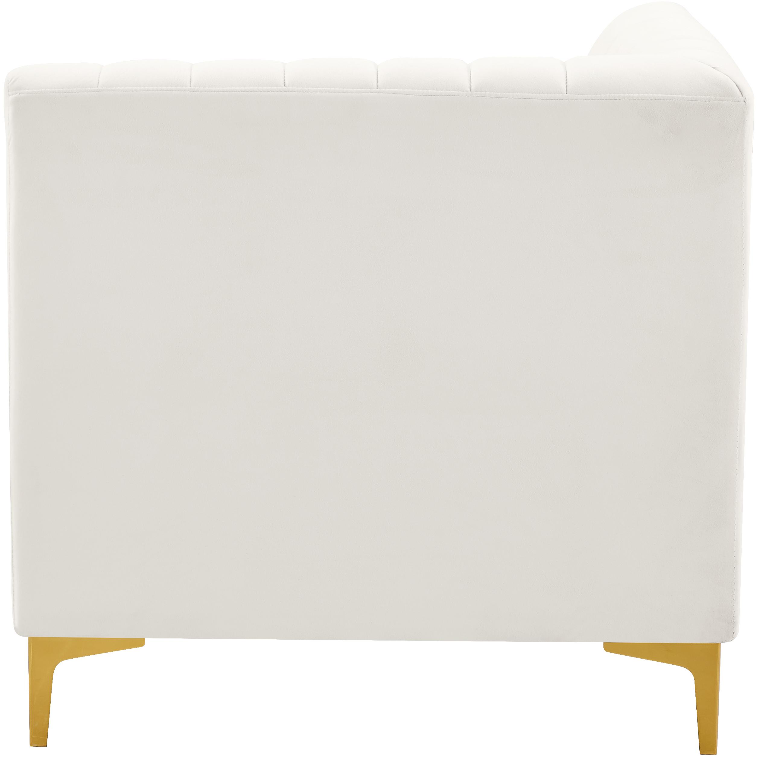 Meridian Alina Cream Velvet Corner Chair