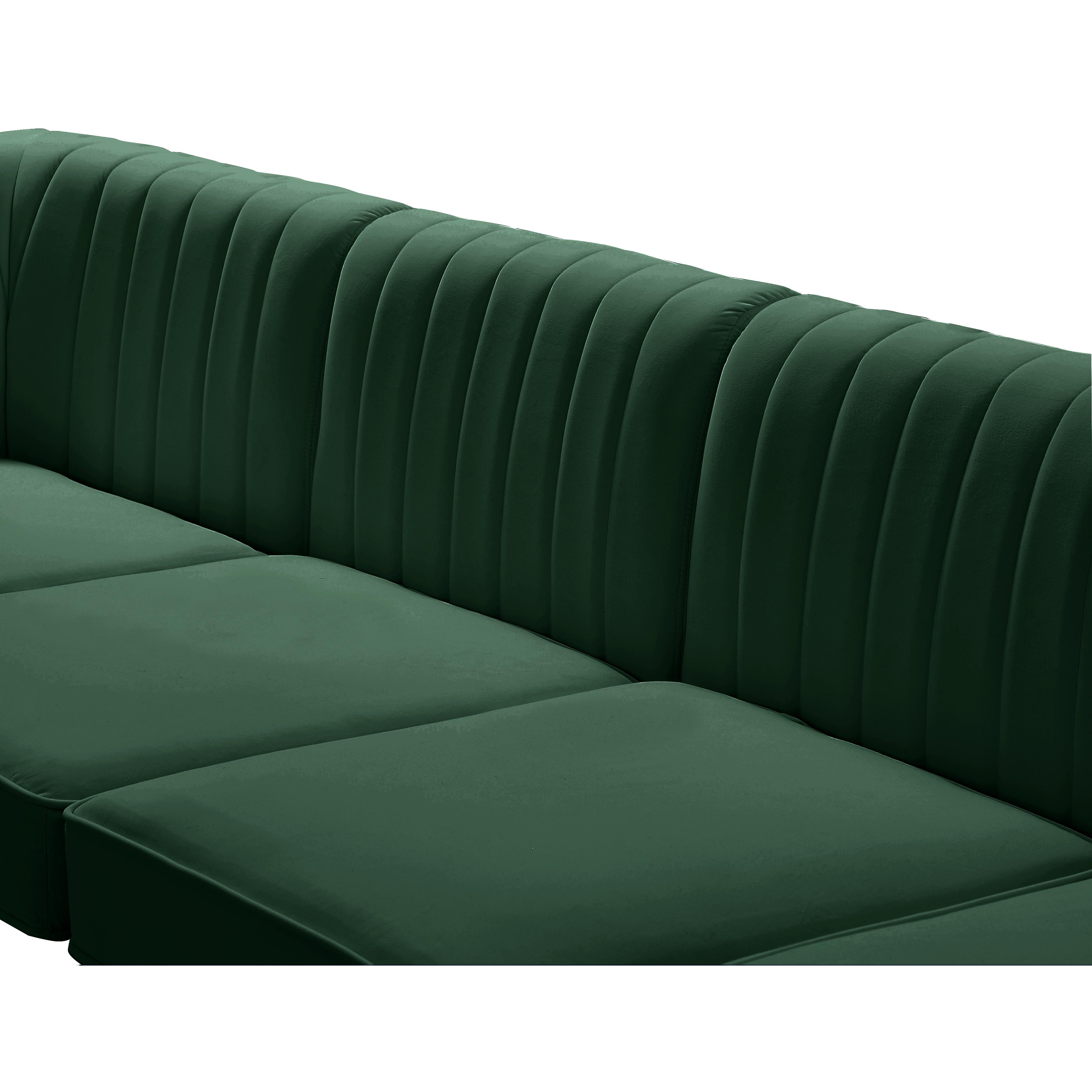 Meridian Alina Green Velvet Corner Chair