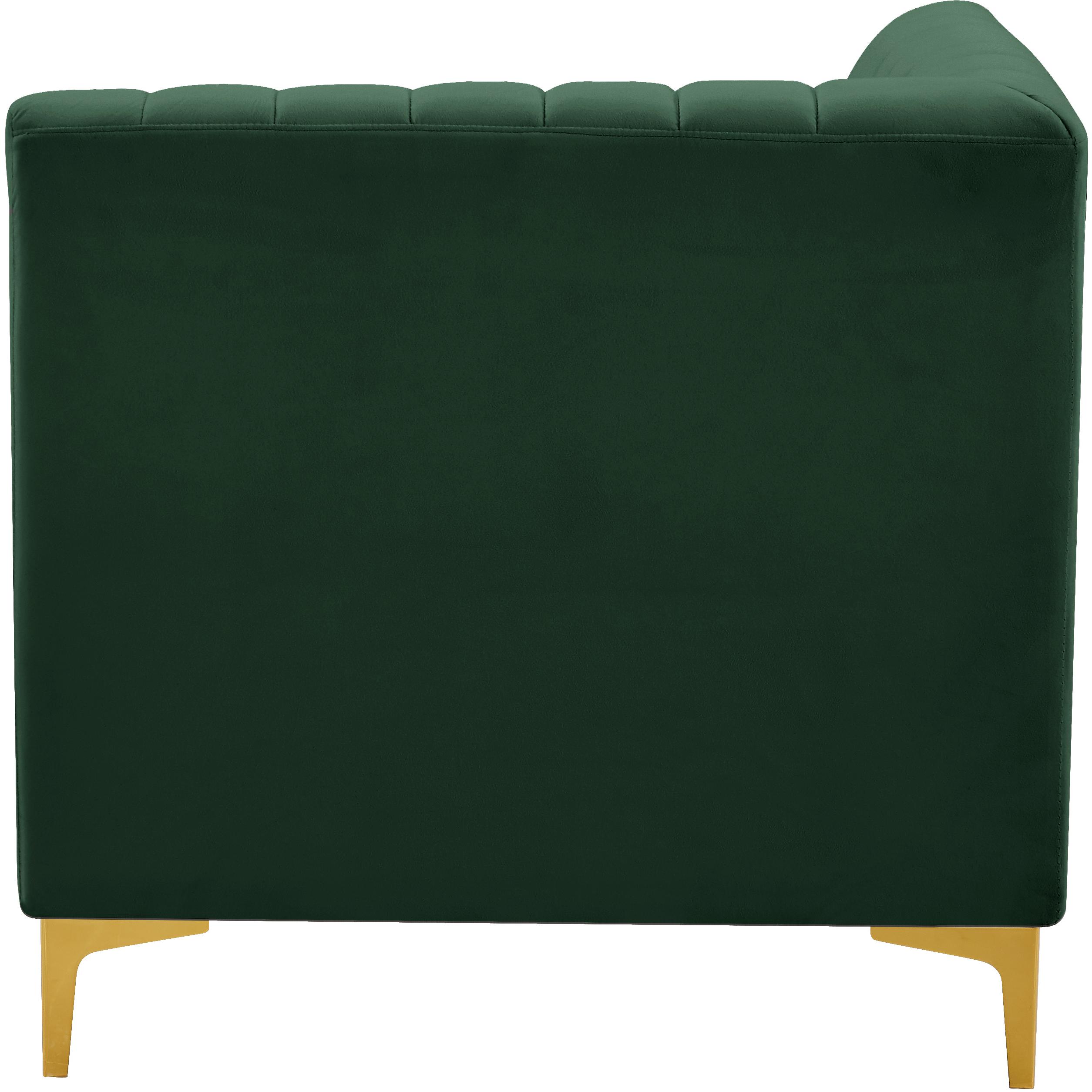 Meridian Alina Green Velvet Corner Chair