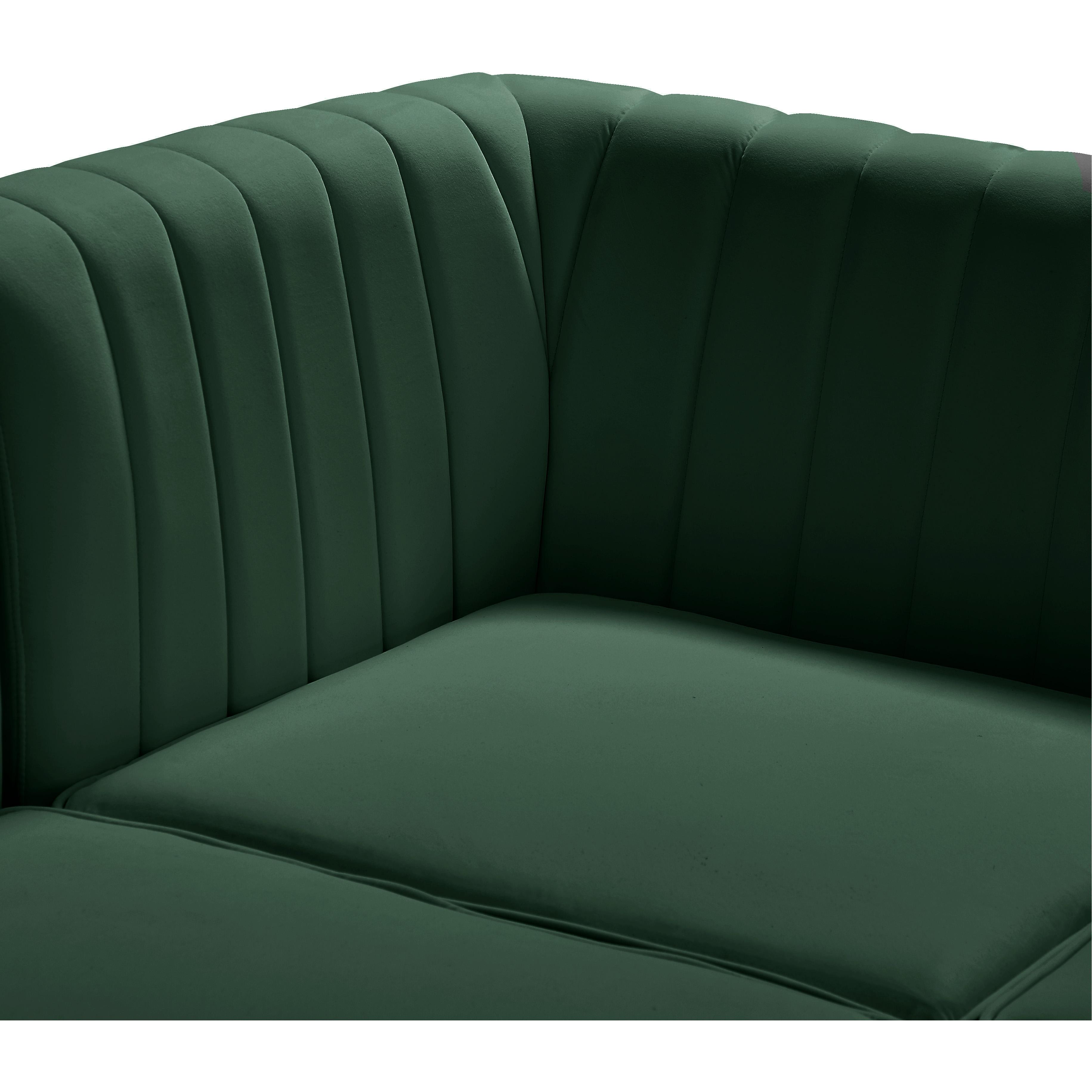 Meridian Alina Green Velvet Corner Chair