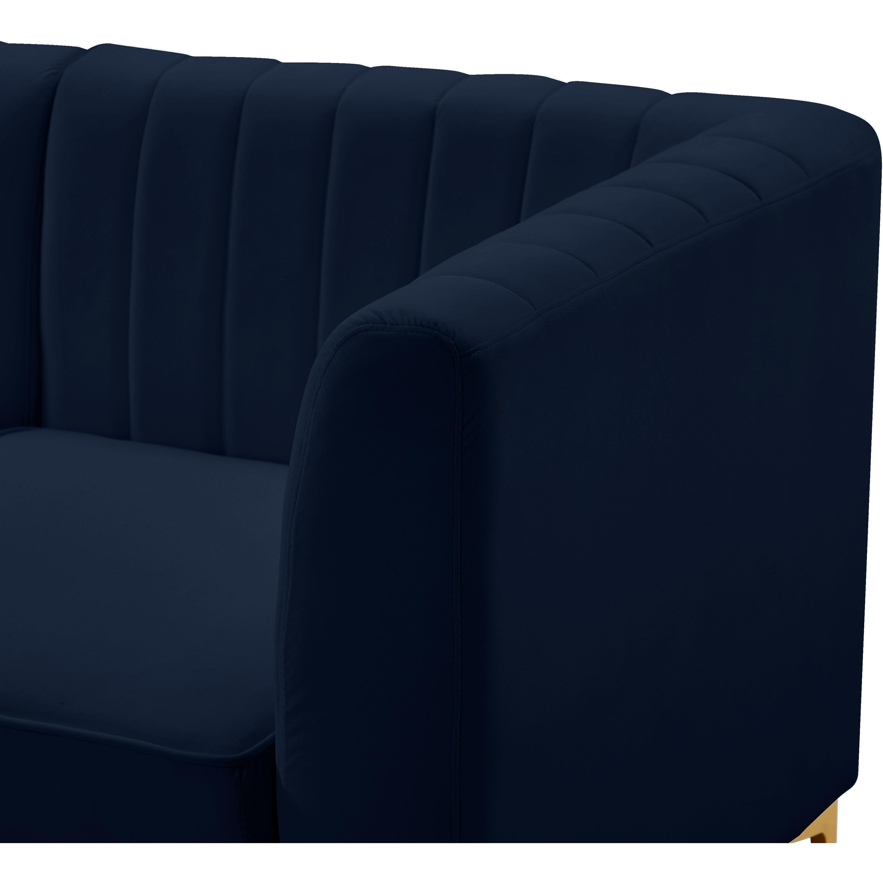 Meridian Alina Navy Velvet Armless Chair