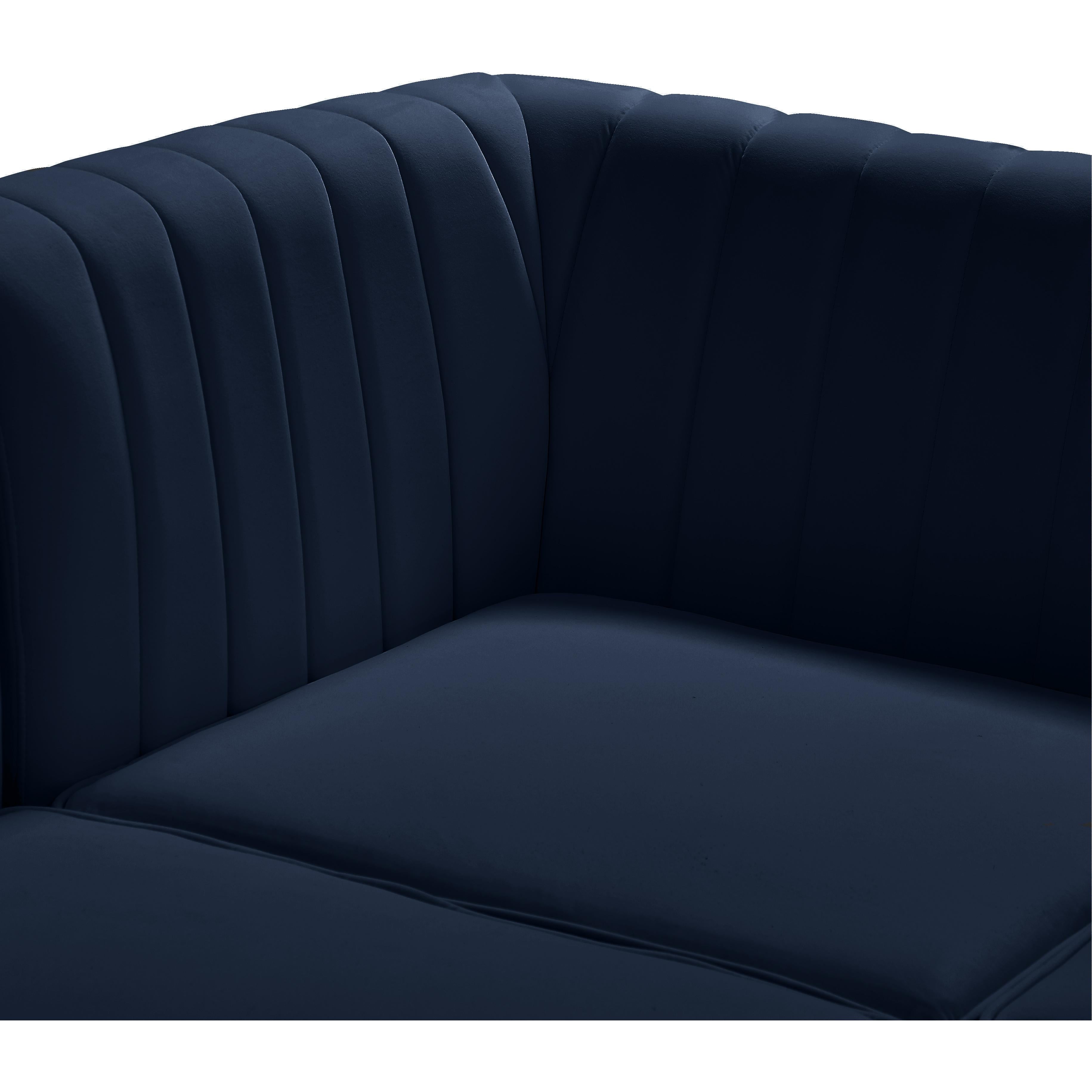 Meridian Alina Navy Velvet Armless Chair