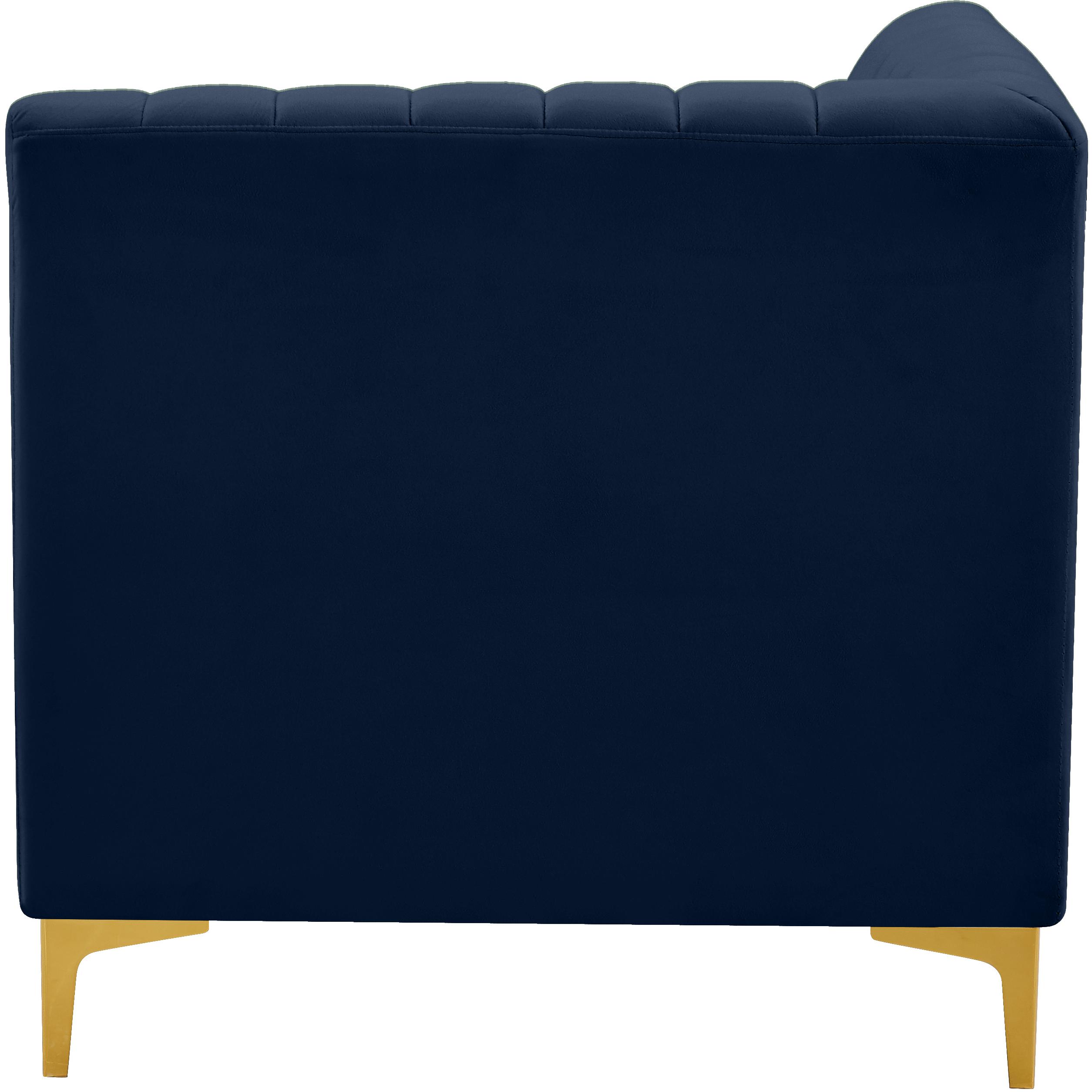 Meridian Alina Navy Velvet Corner Chair