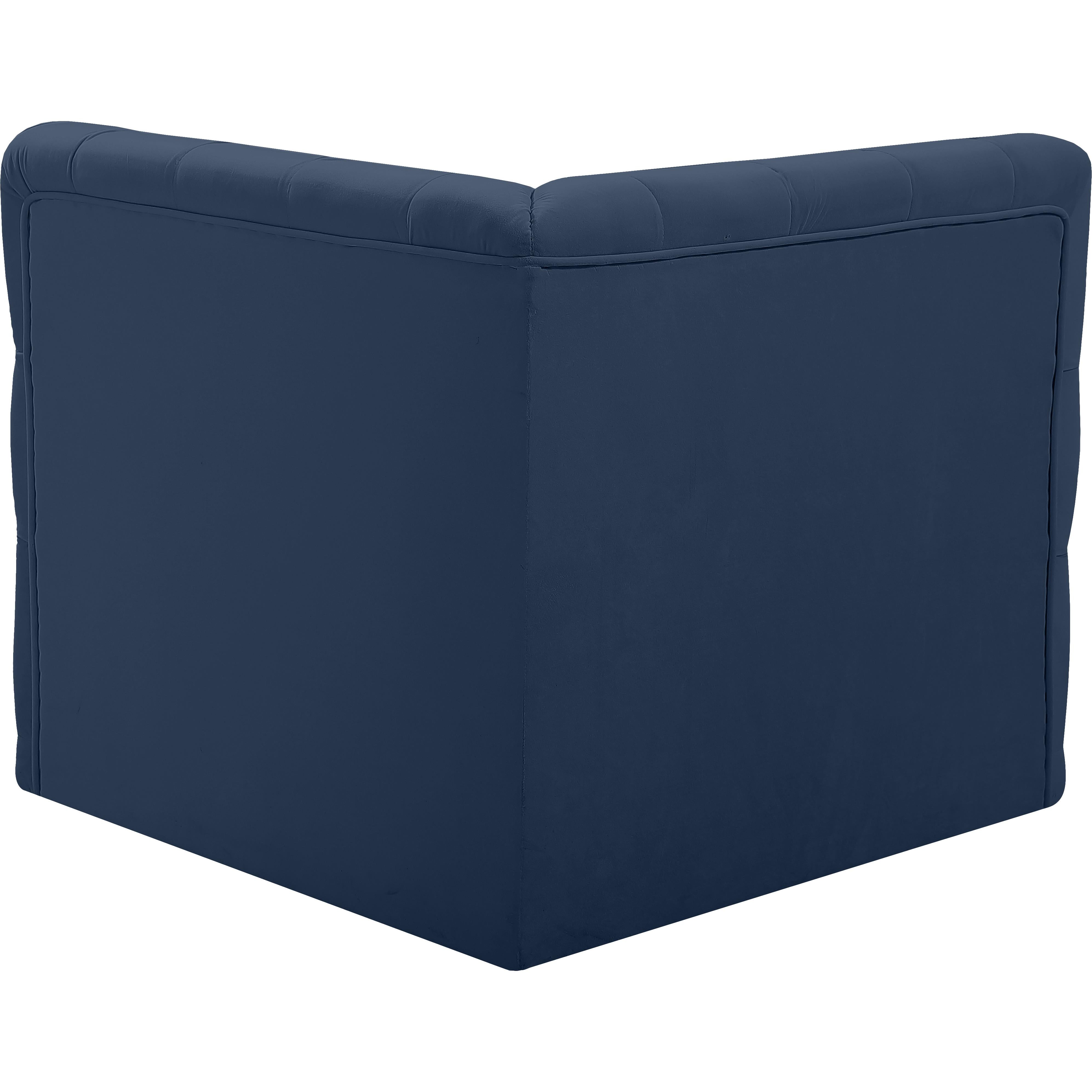 Meridian Tuft Navy Velvet Corner Chair