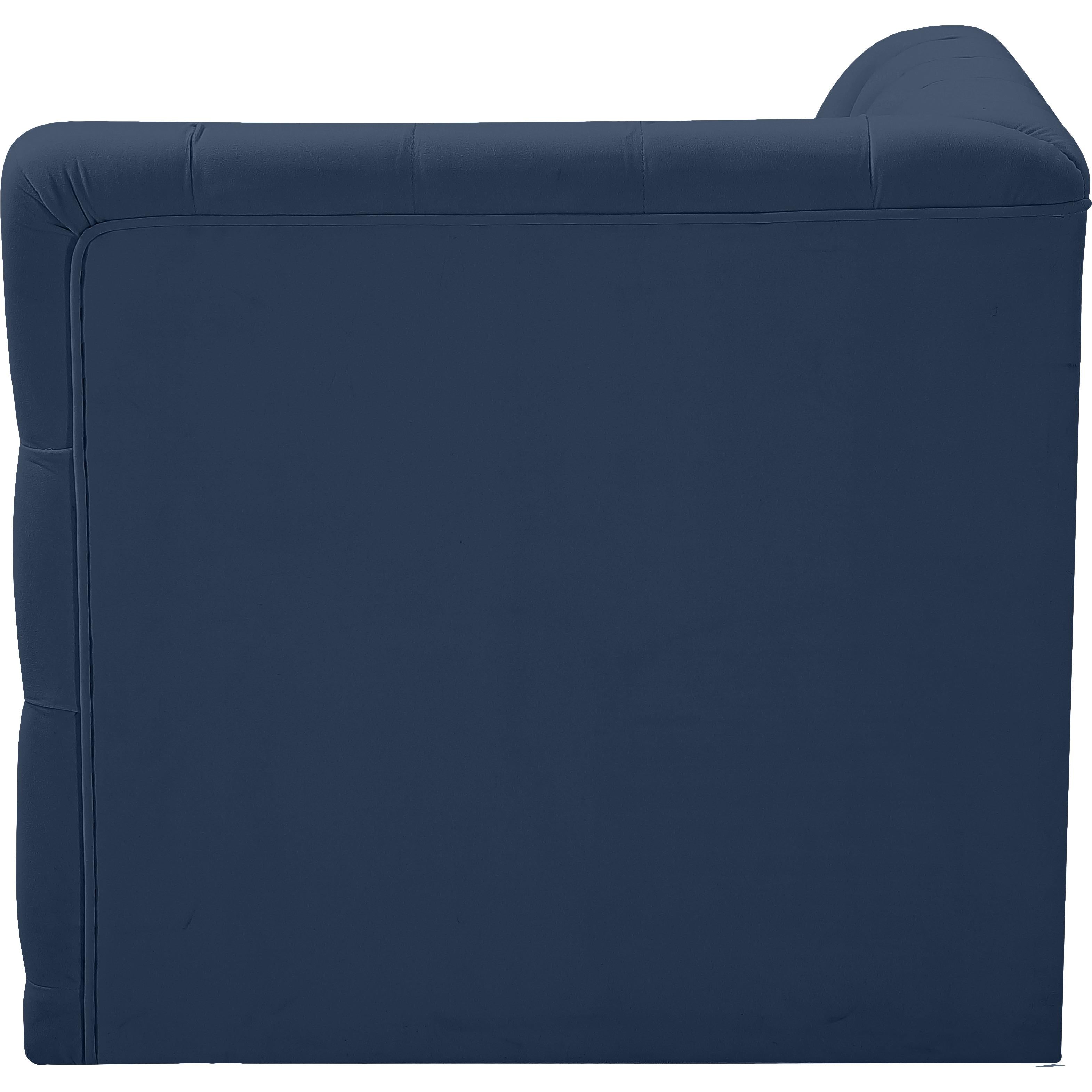 Meridian Tuft Navy Velvet Corner Chair