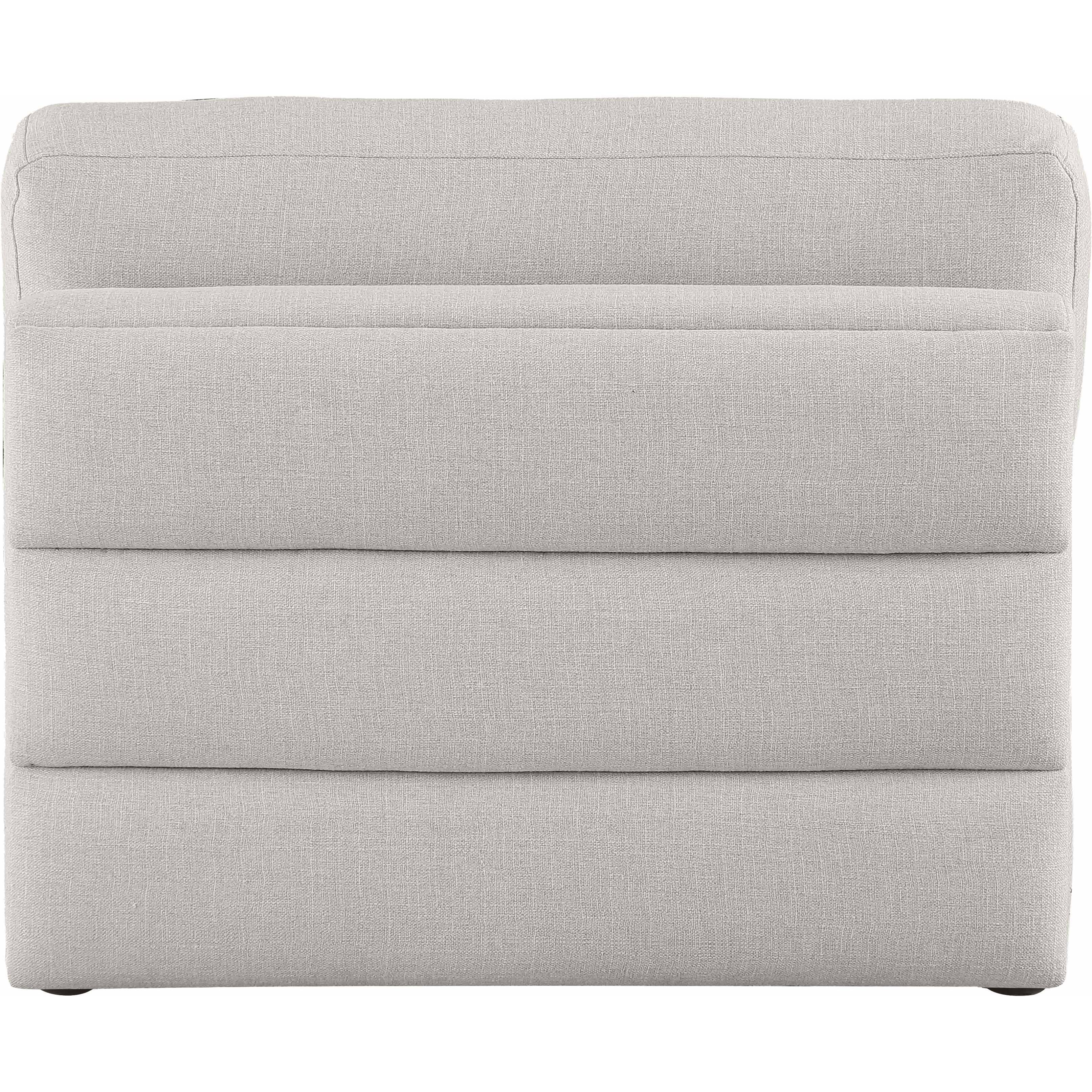 Meridian Beckham Beige Durable Linen Textured Fabric Armless