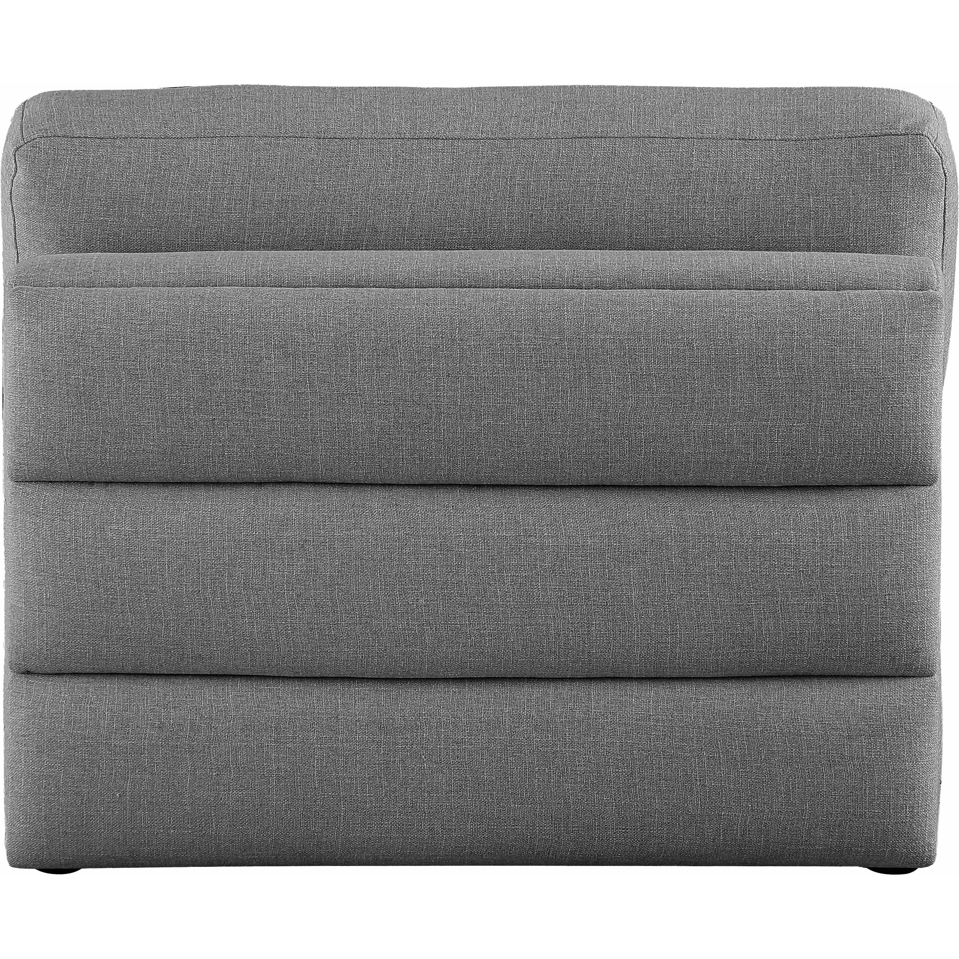 Meridian Beckham Grey Durable Linen Textured Fabric Armless