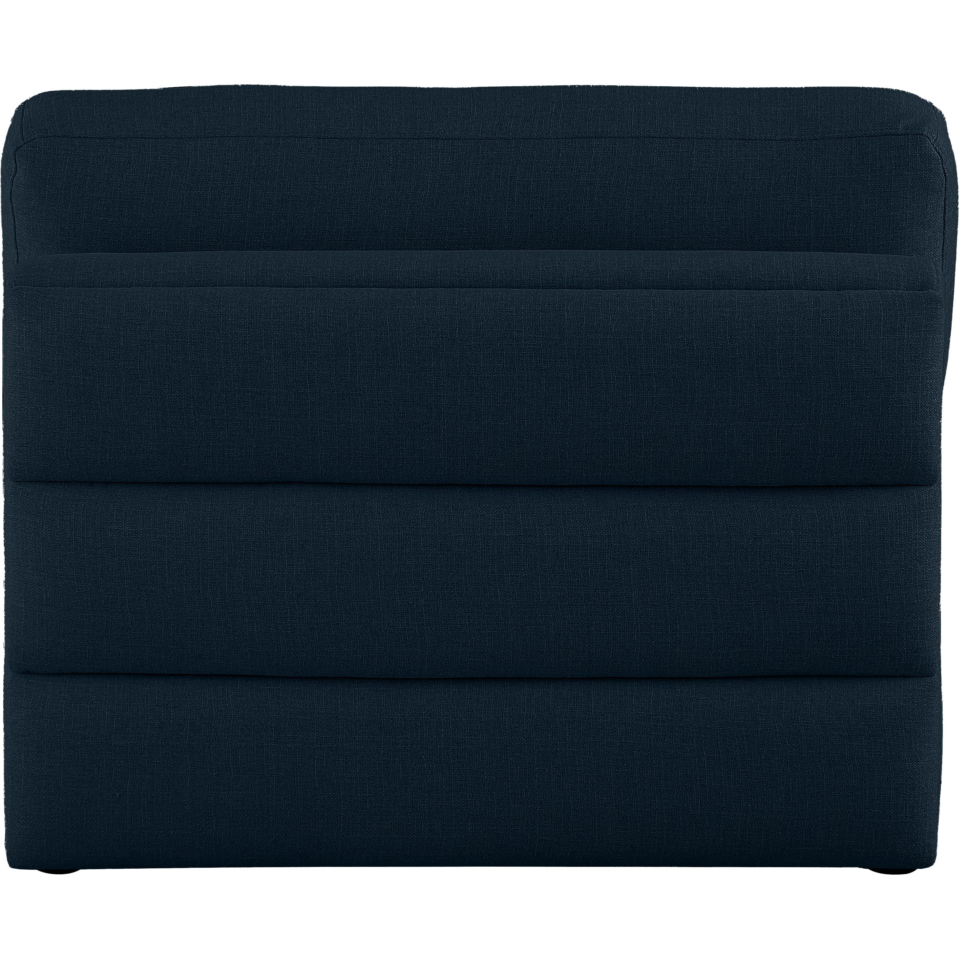 Meridian Beckham Navy Durable Linen Textured Fabric Armless