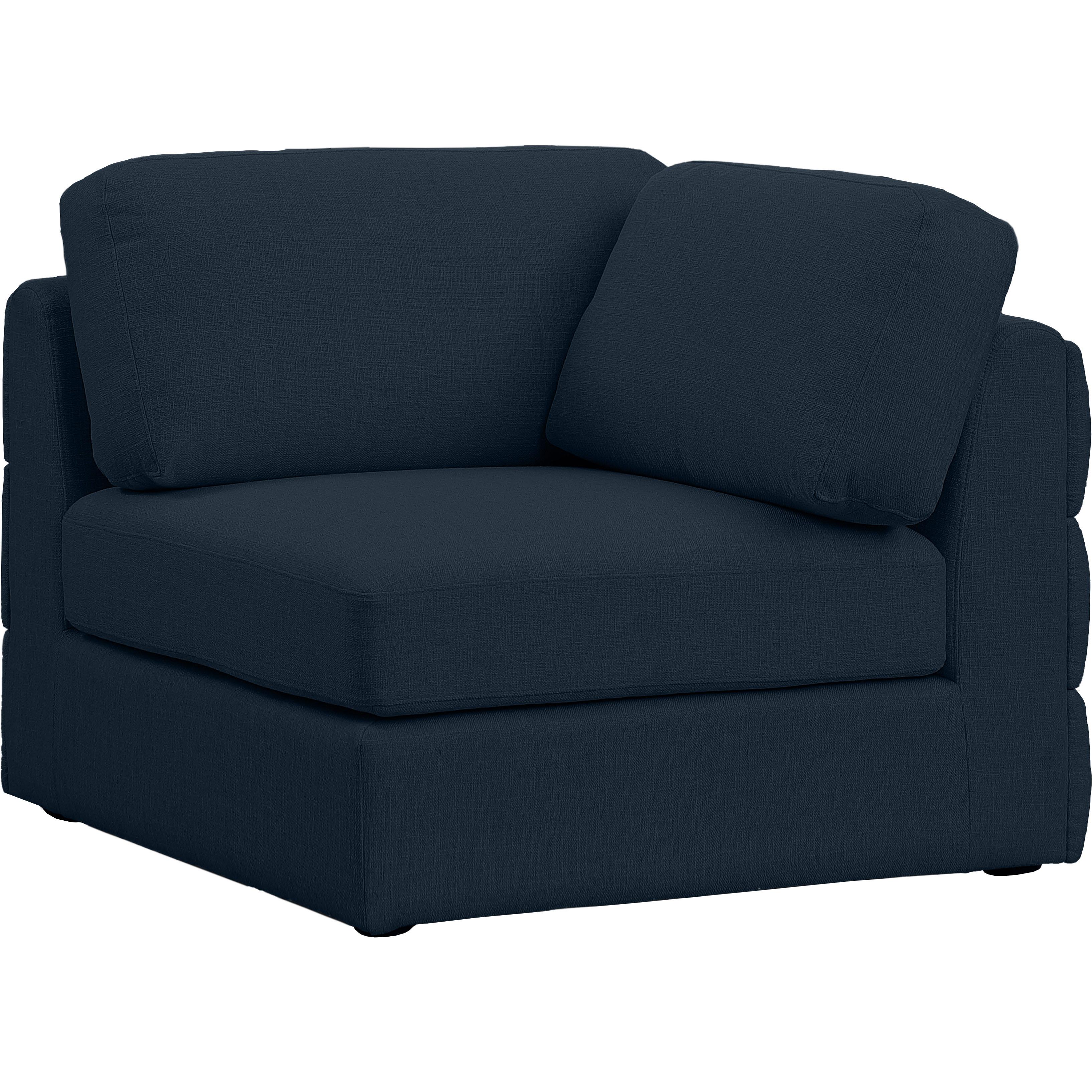 Meridian Beckham Navy Durable Linen Textured Fabric Corner