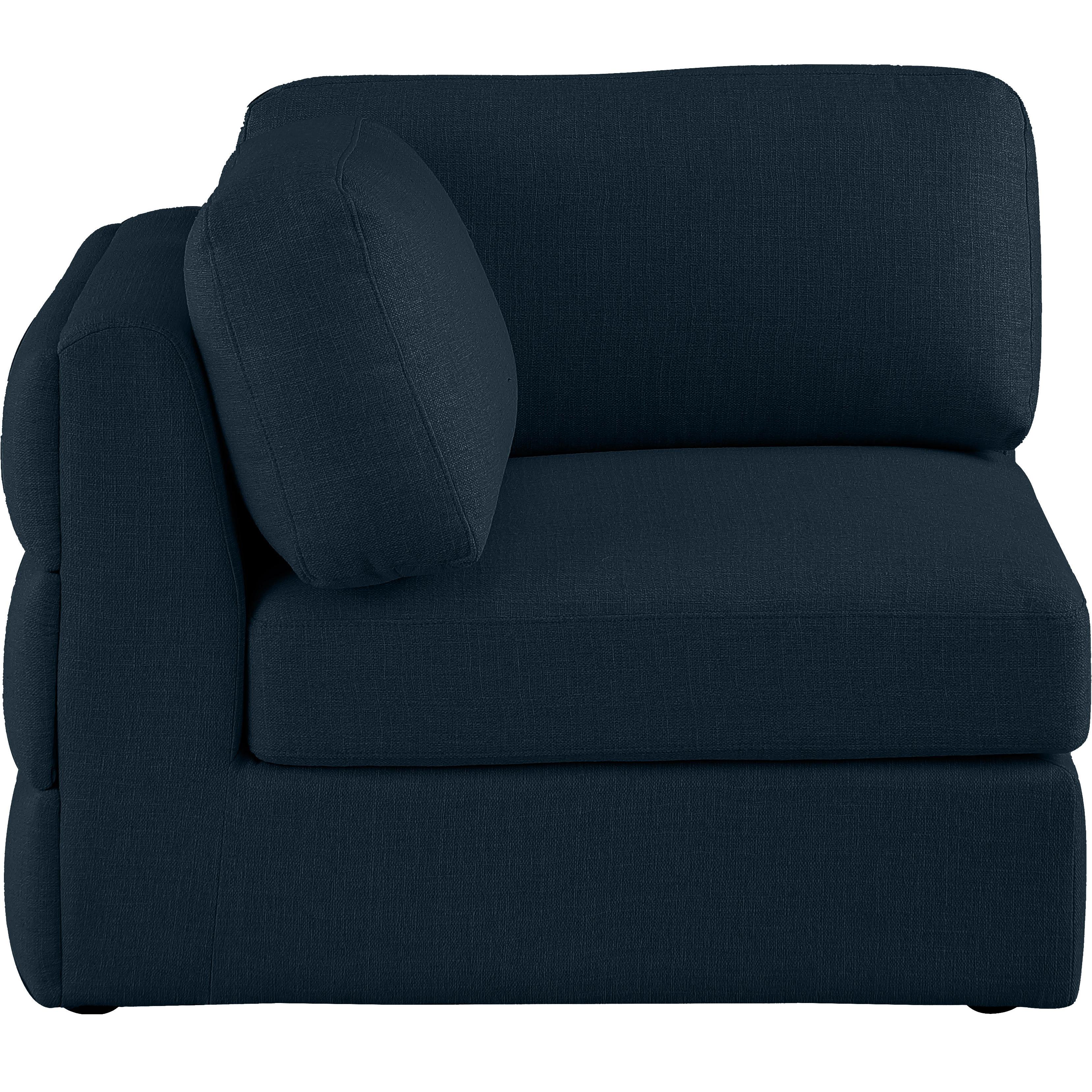 Meridian Beckham Navy Durable Linen Textured Fabric Corner