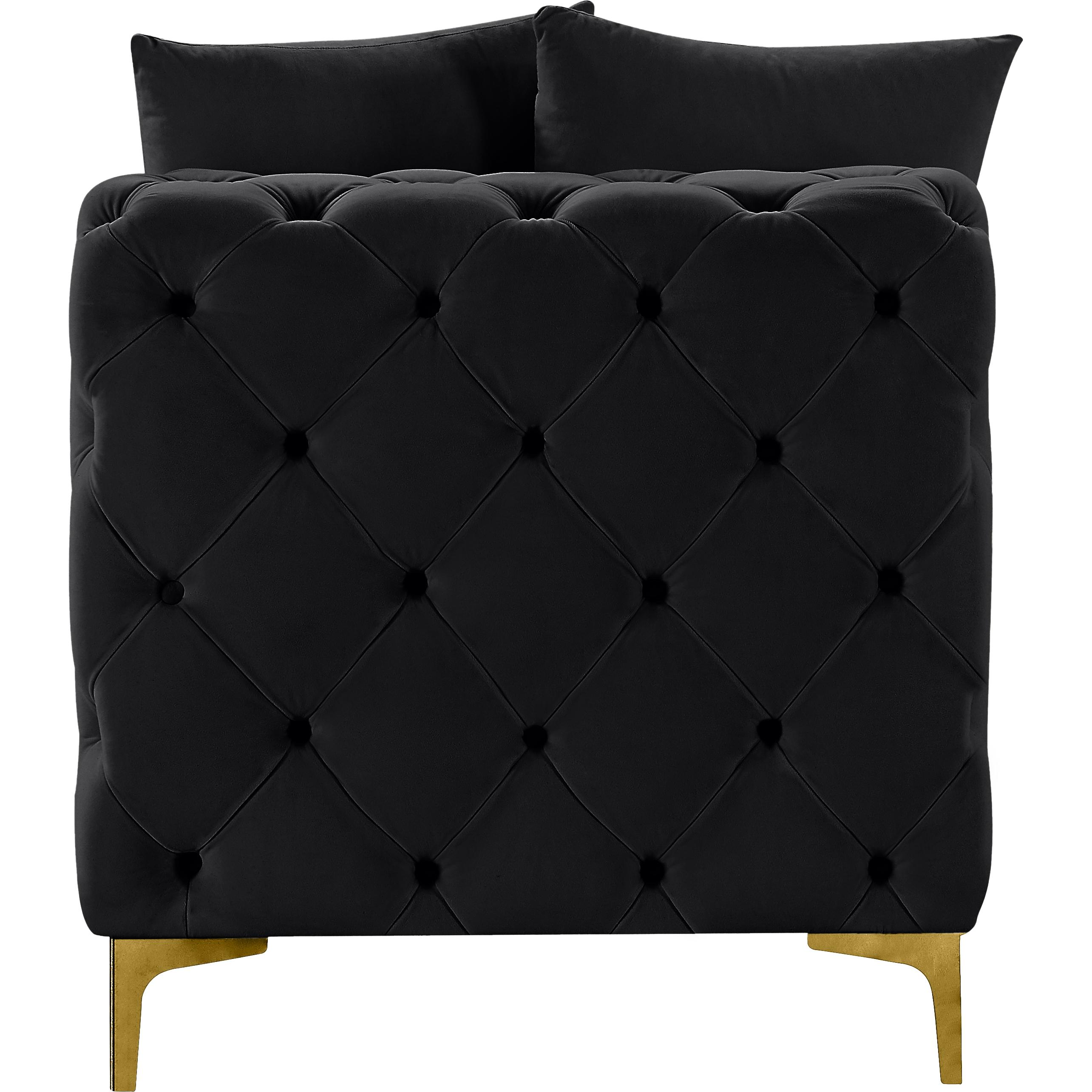 Meridian Tremblay Black Velvet Armless Chair