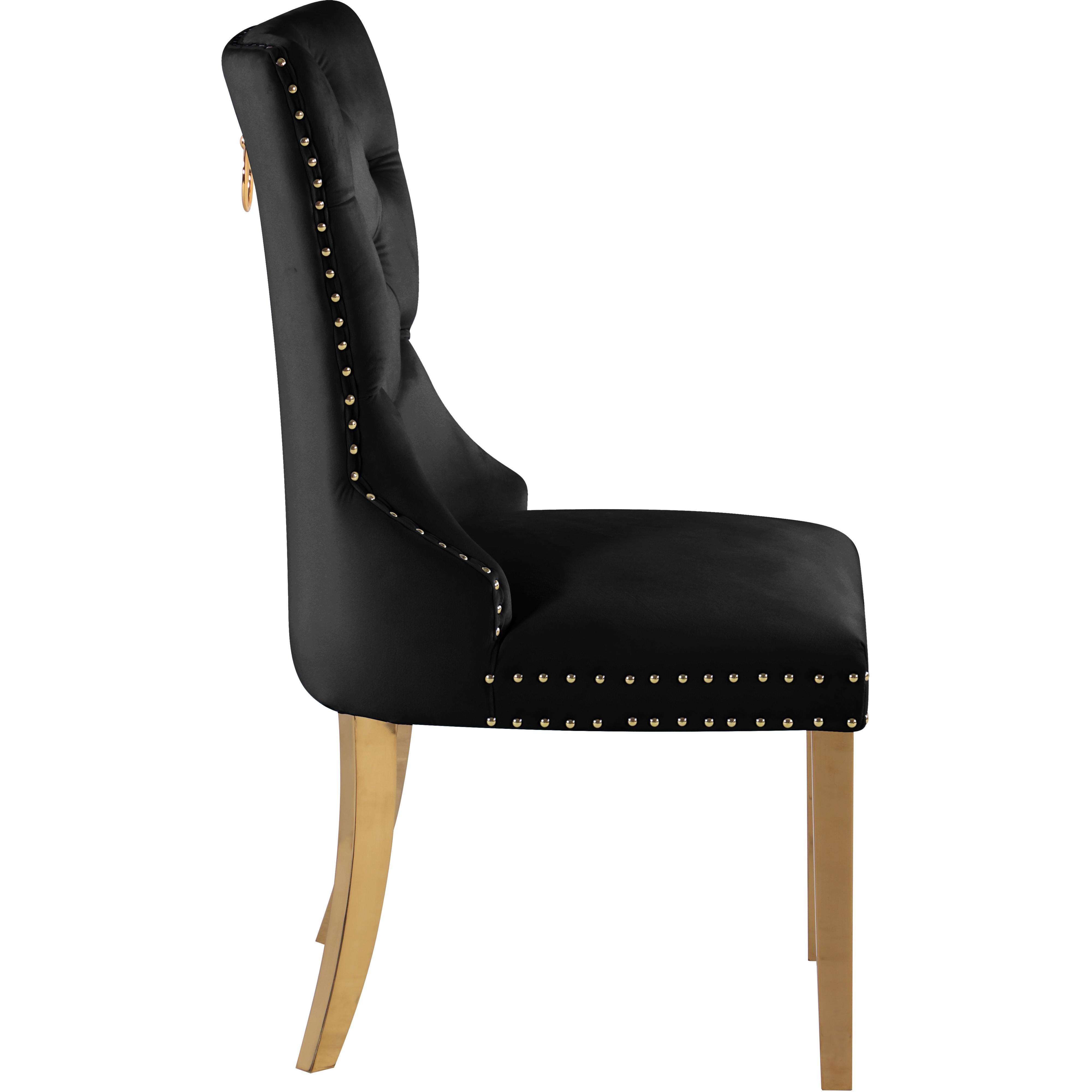 Meridian Carmen Black Velvet Dining Chairs