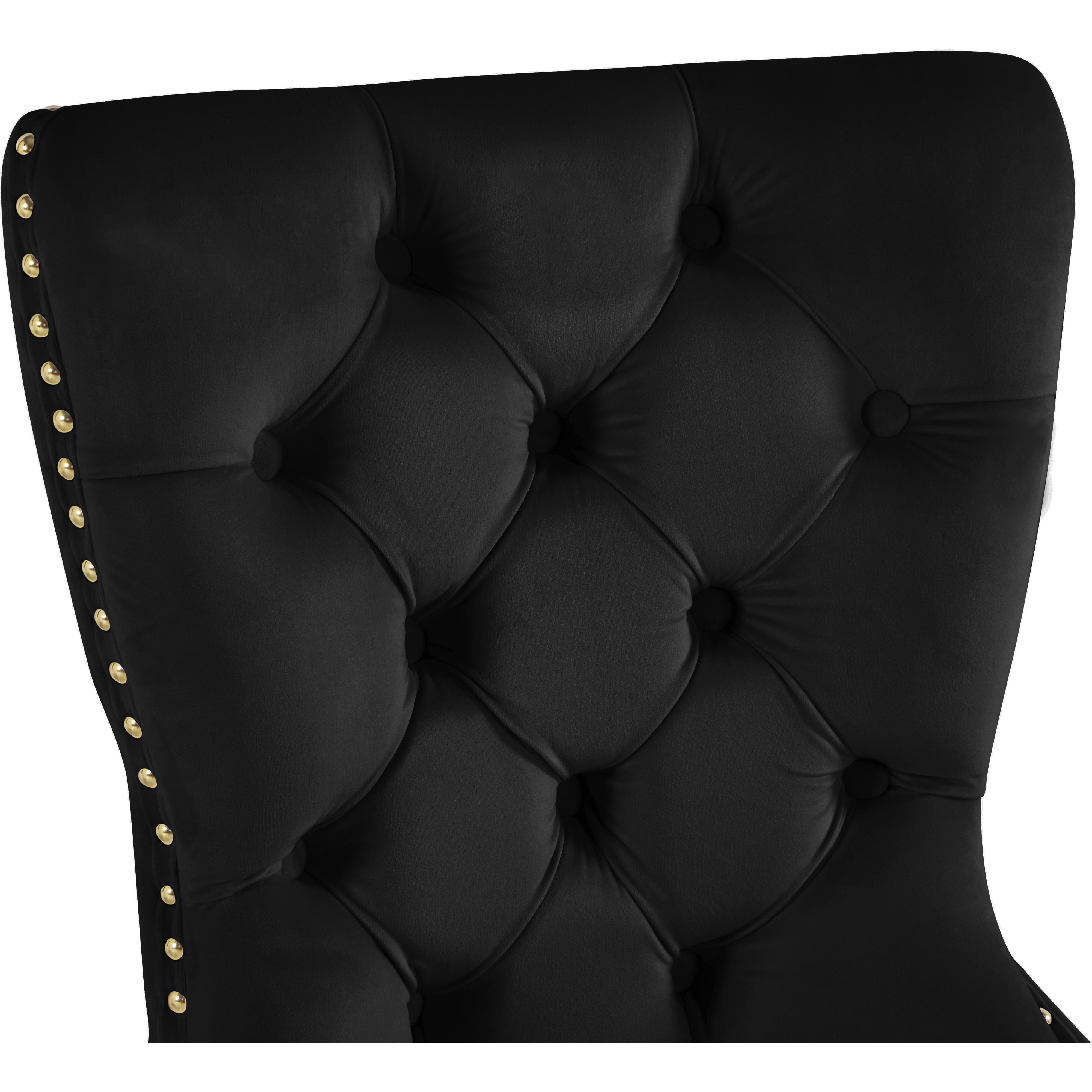 Meridian Carmen Black Velvet Dining Chairs