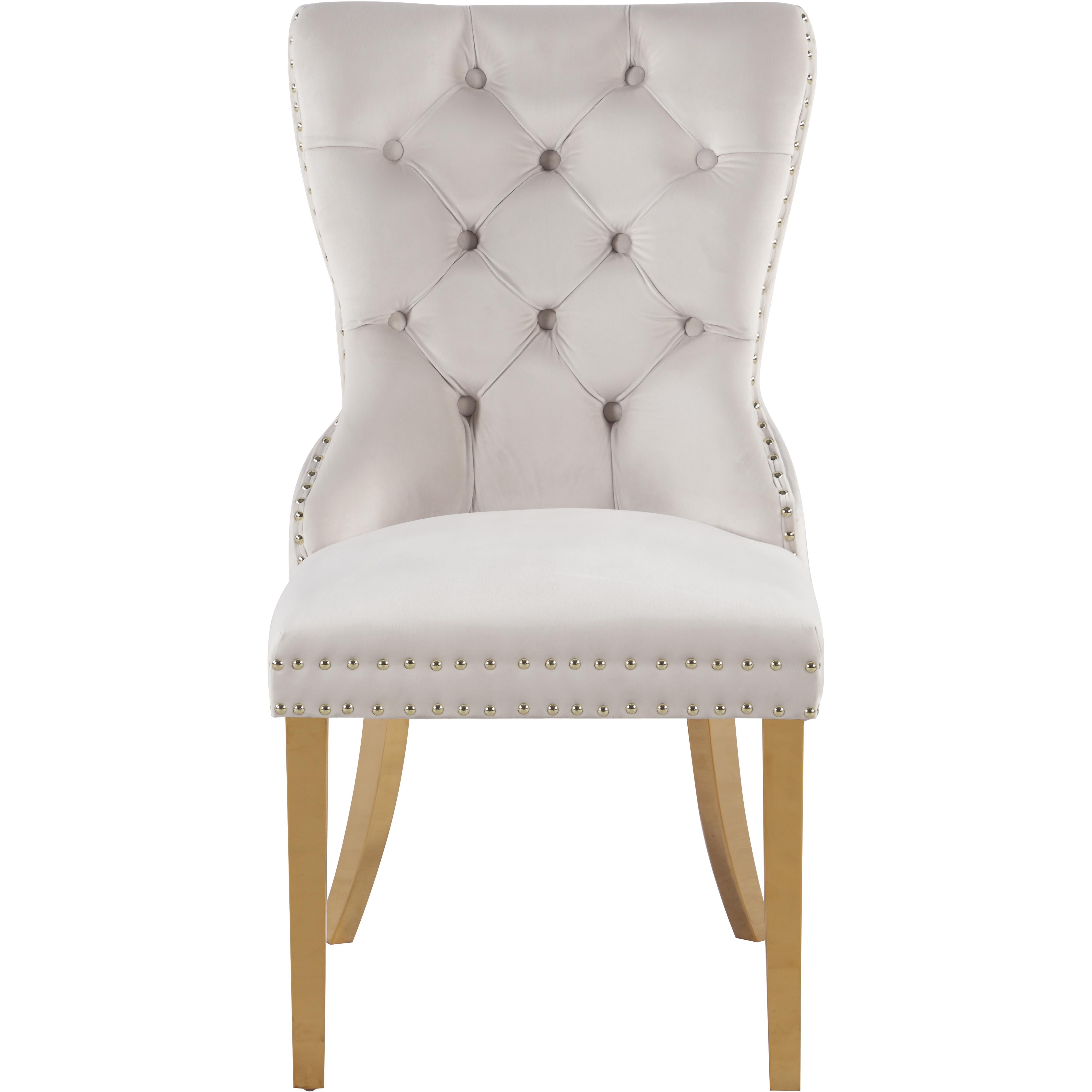 Meridian Carmen Cream Velvet Dining Chairs