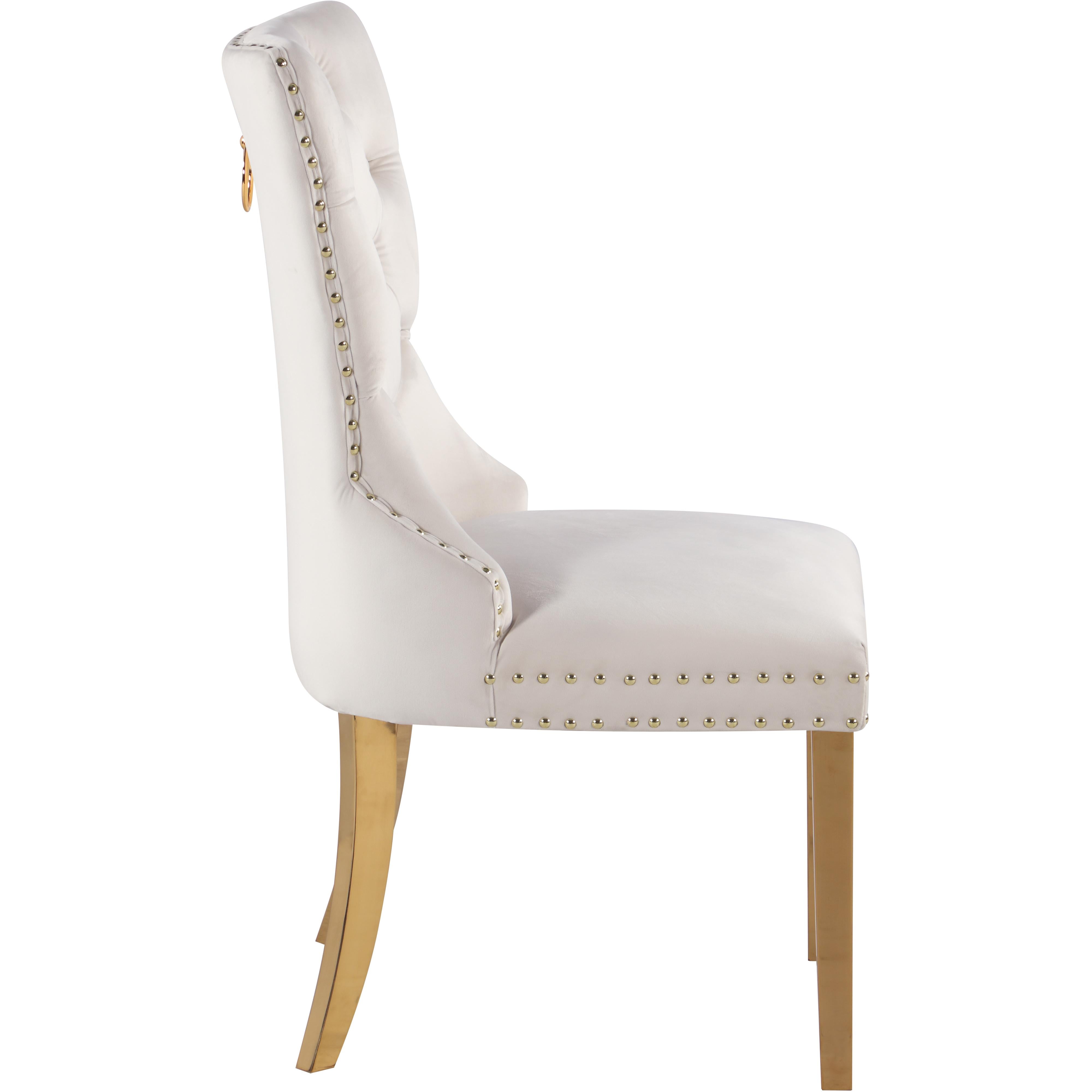 Meridian Carmen Cream Velvet Dining Chairs