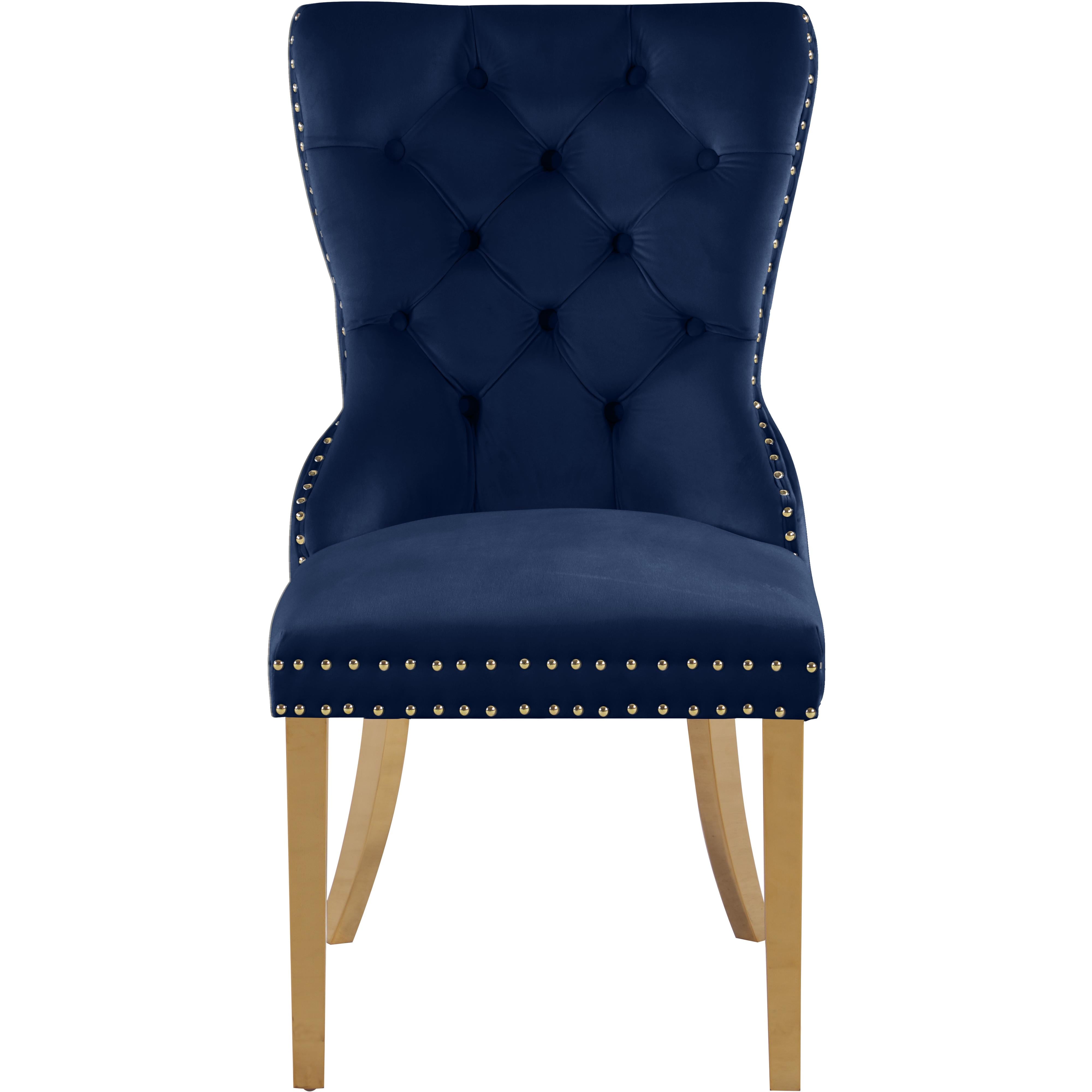 Meridian Carmen Navy Velvet Dining Chairs