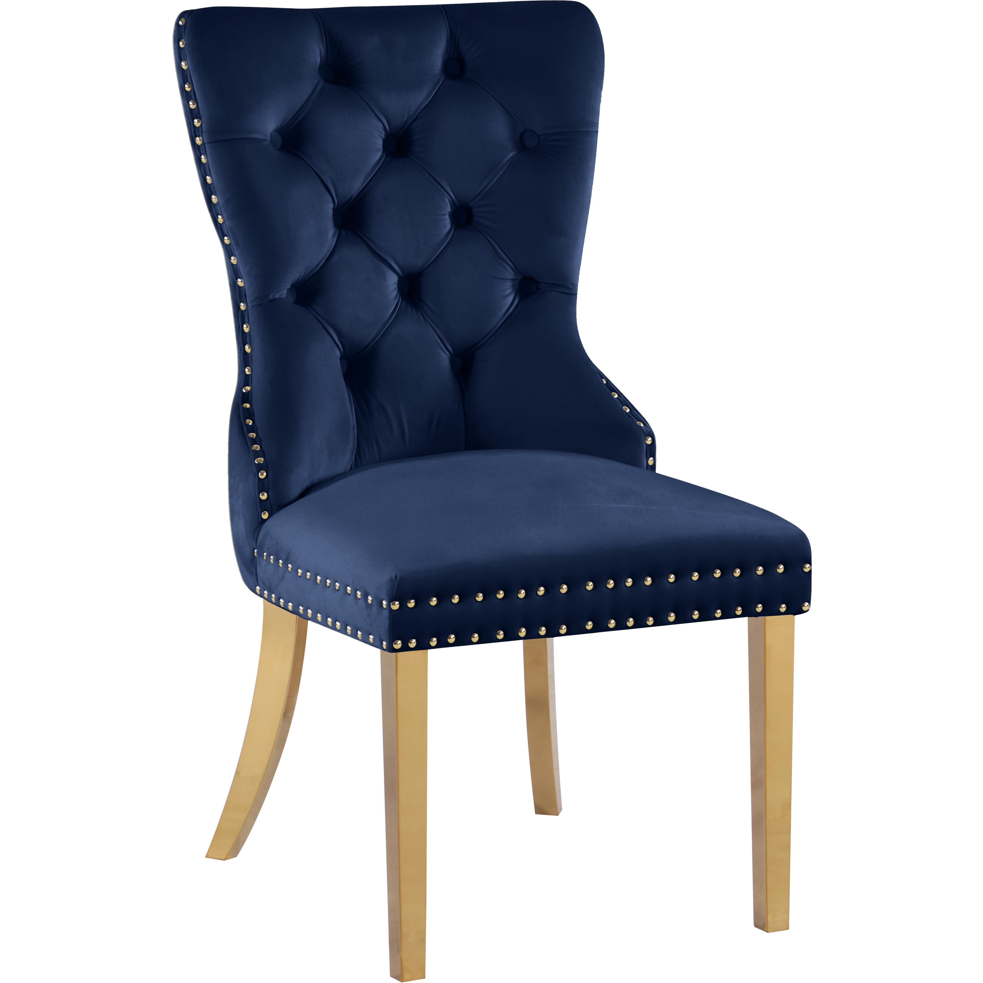 Meridian Carmen Navy Velvet Dining Chairs