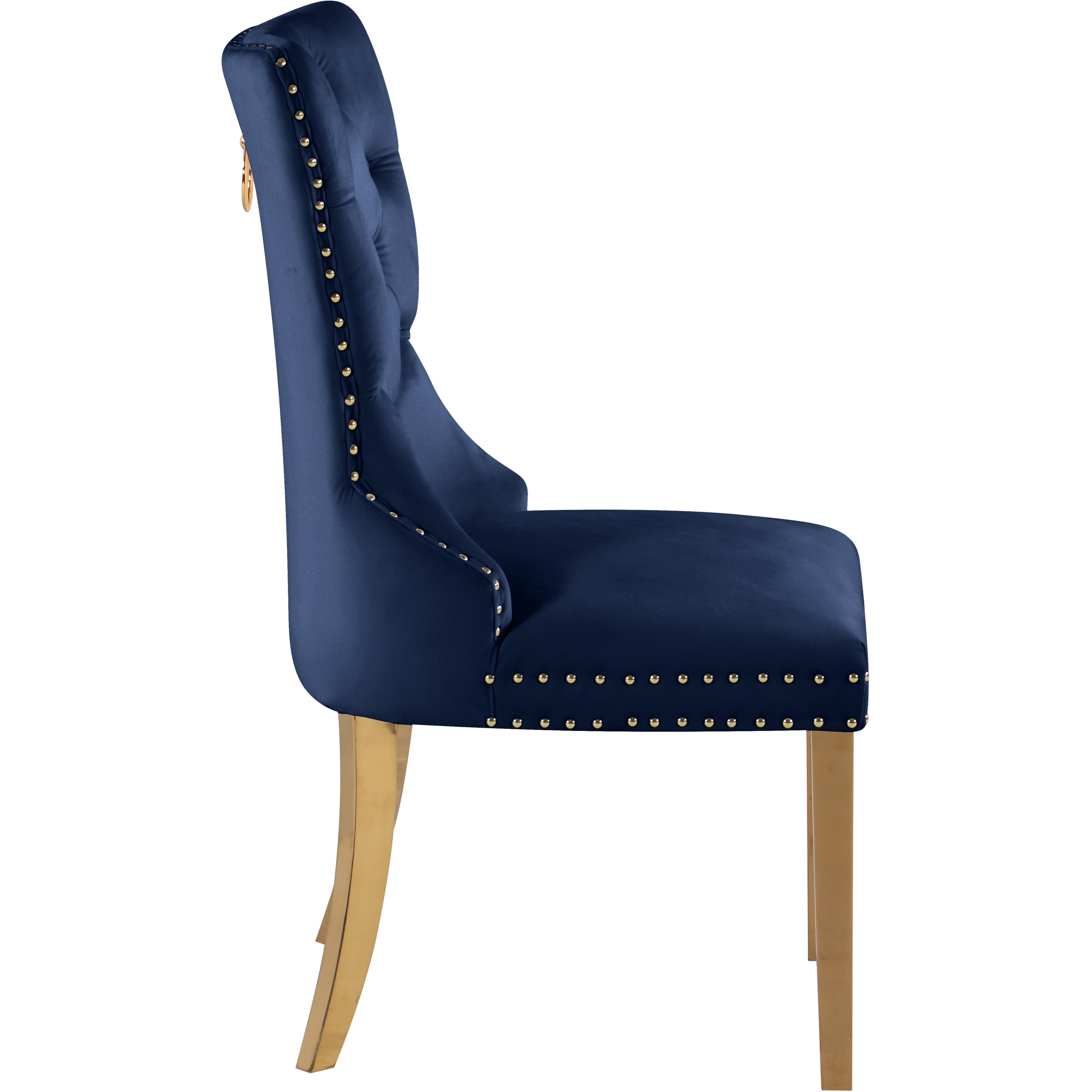 Meridian Carmen Navy Velvet Dining Chairs