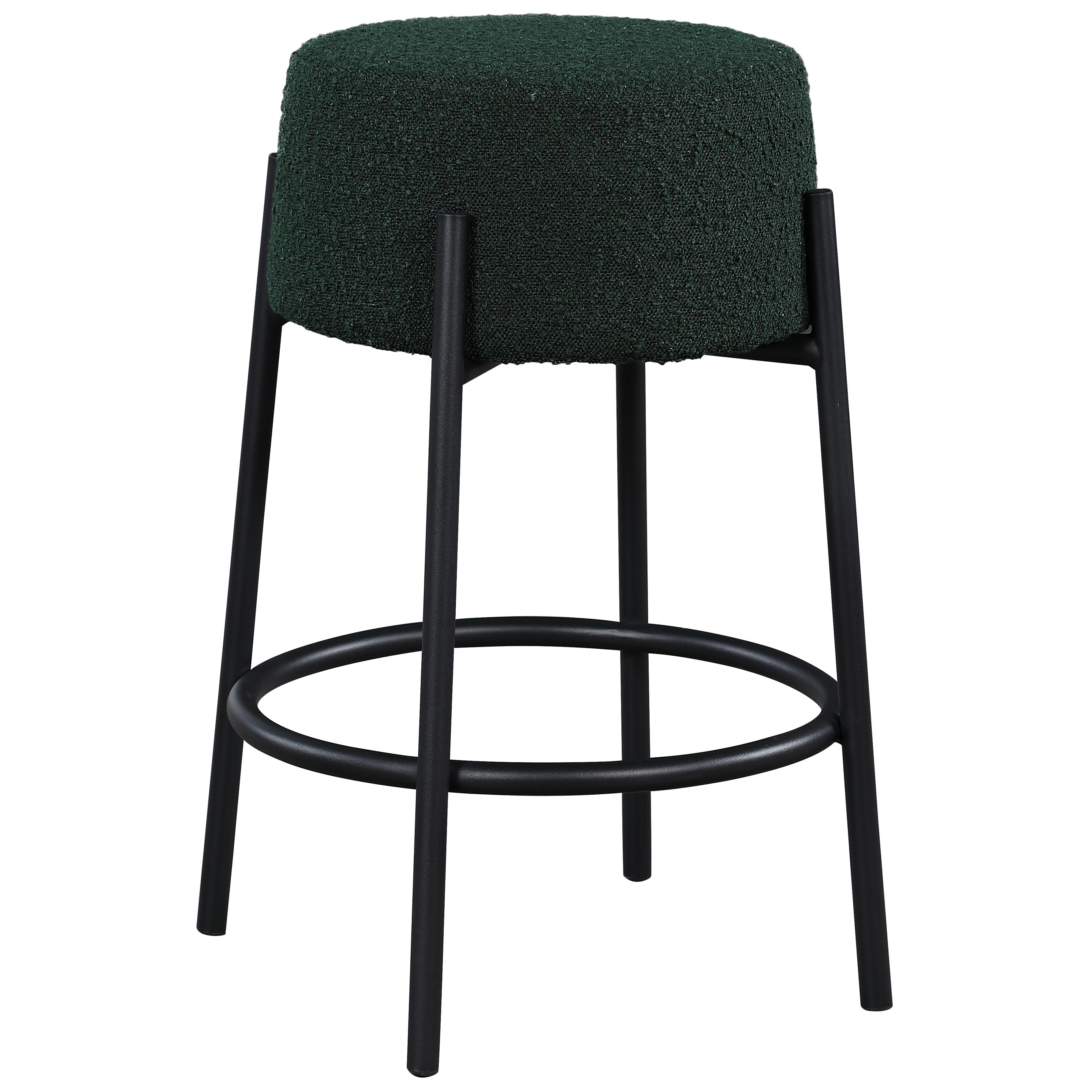 Meridian Avalon Green Boucle Fabric Counter Stool