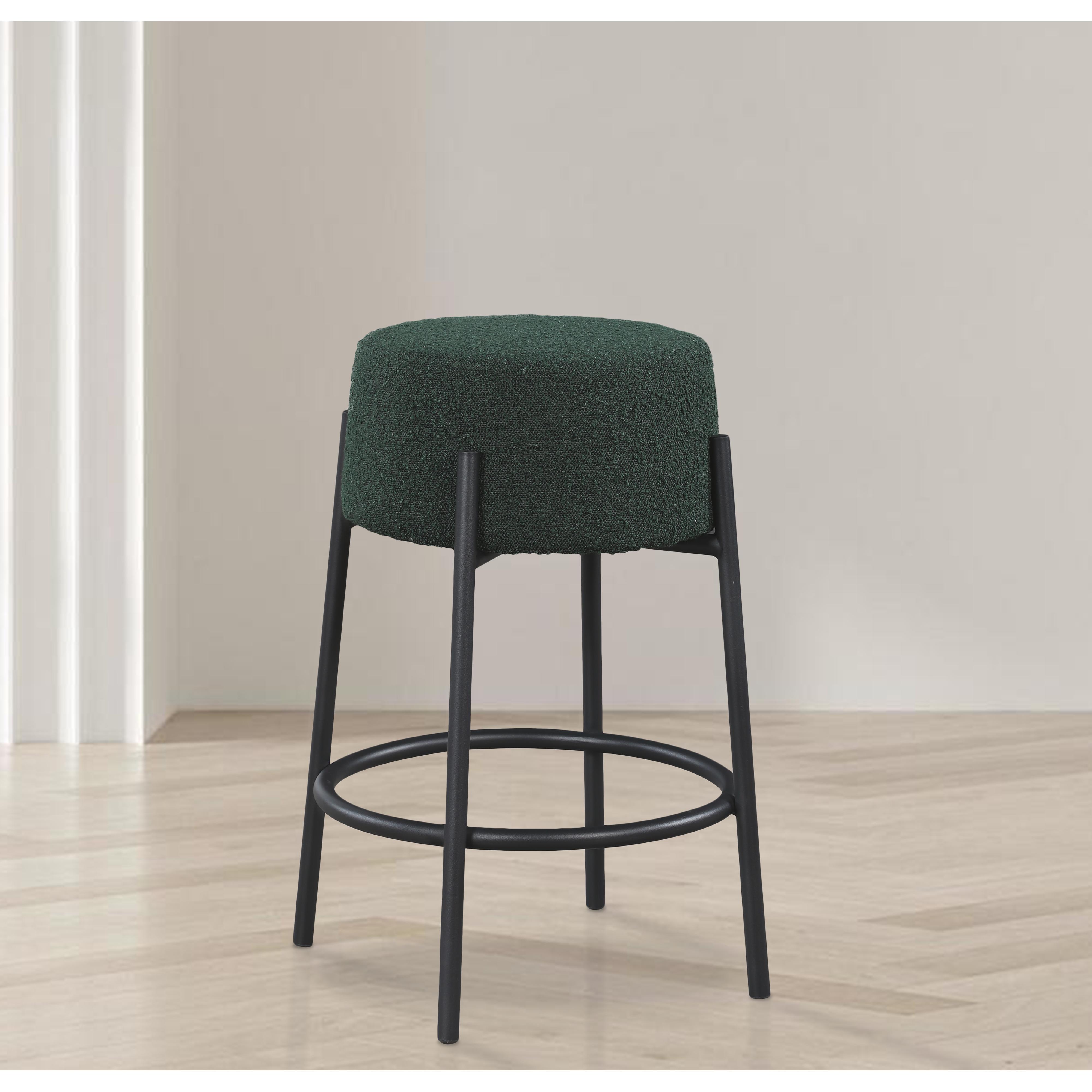 Meridian Avalon Green Boucle Fabric Counter Stool