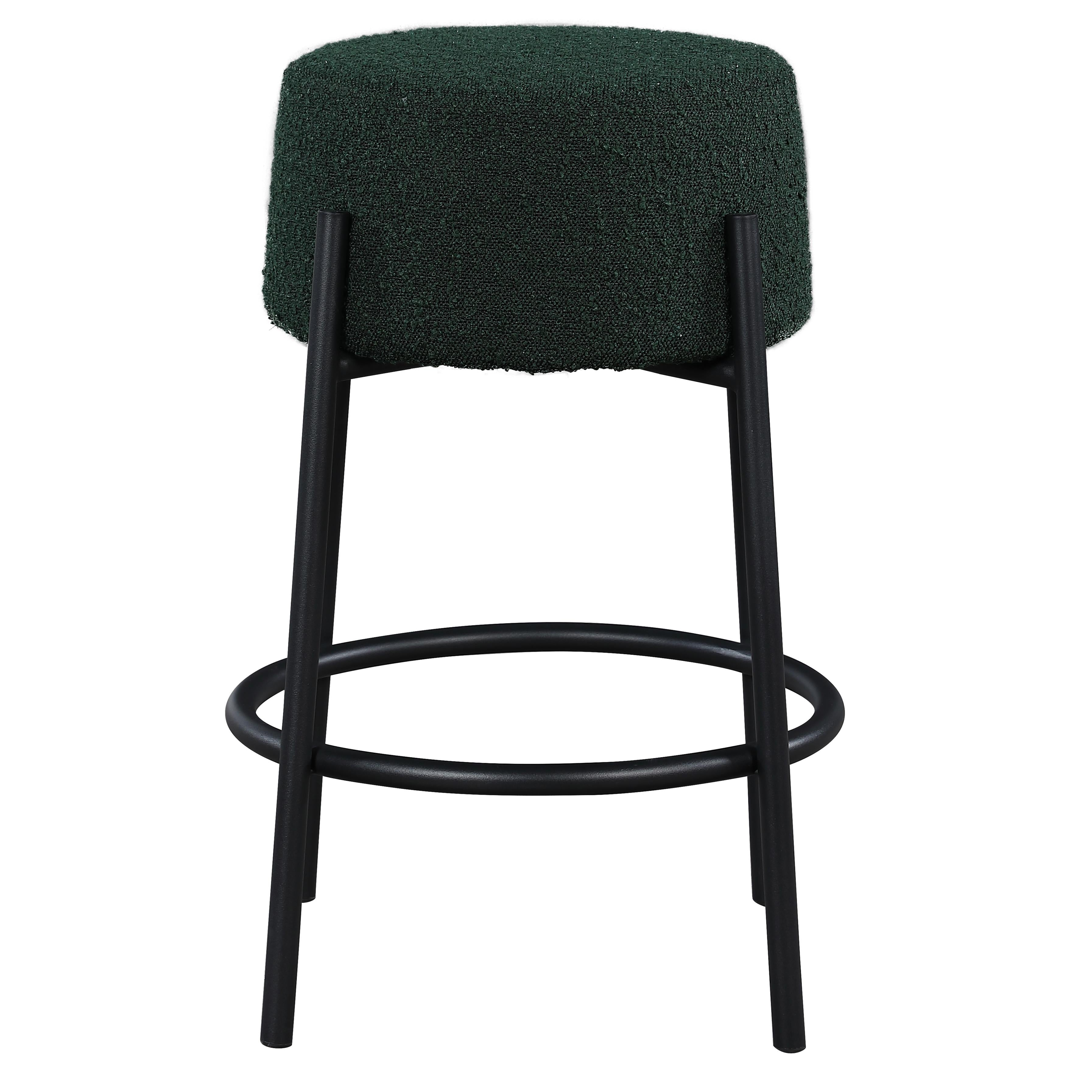 Meridian Avalon Green Boucle Fabric Counter Stool