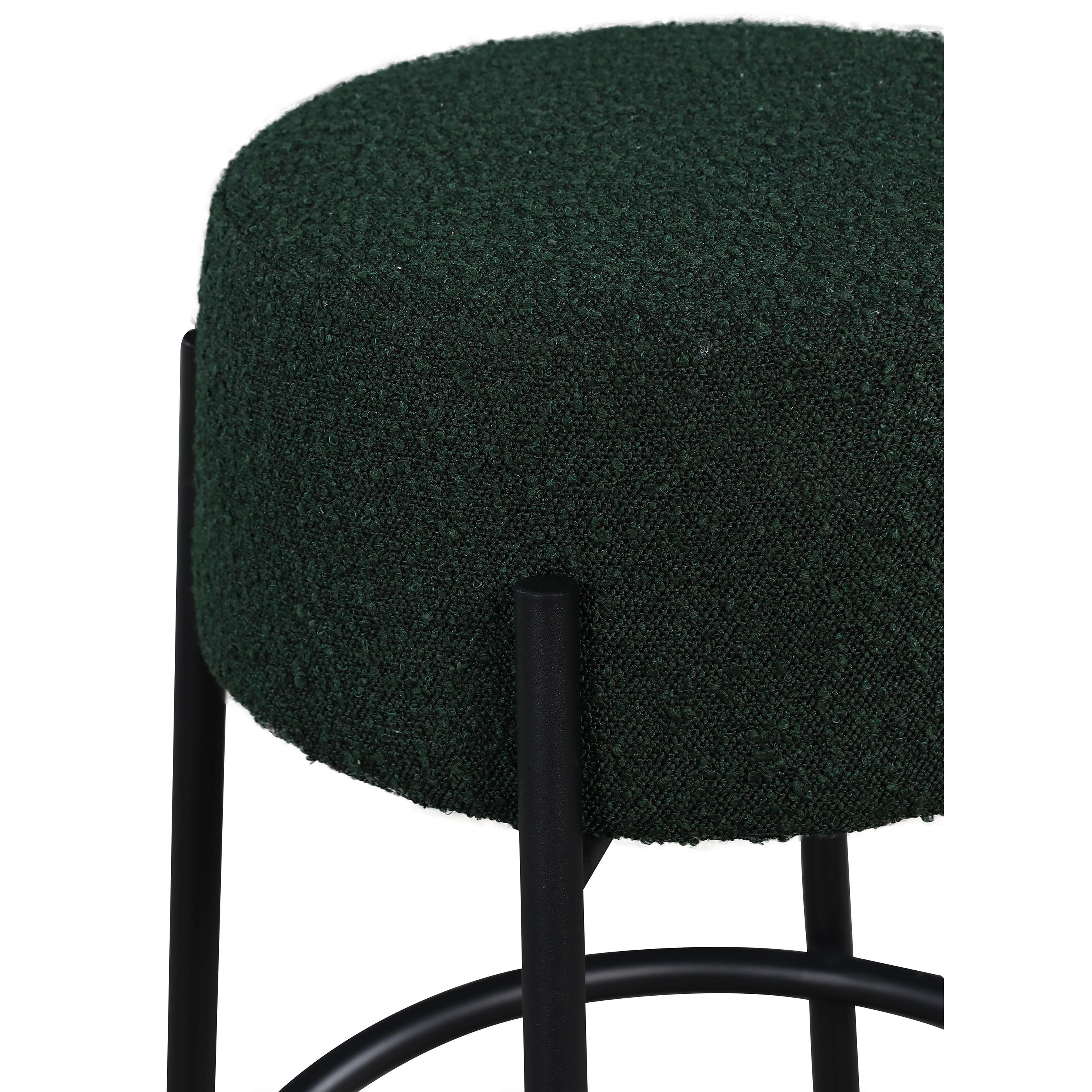 Meridian Avalon Green Boucle Fabric Counter Stool