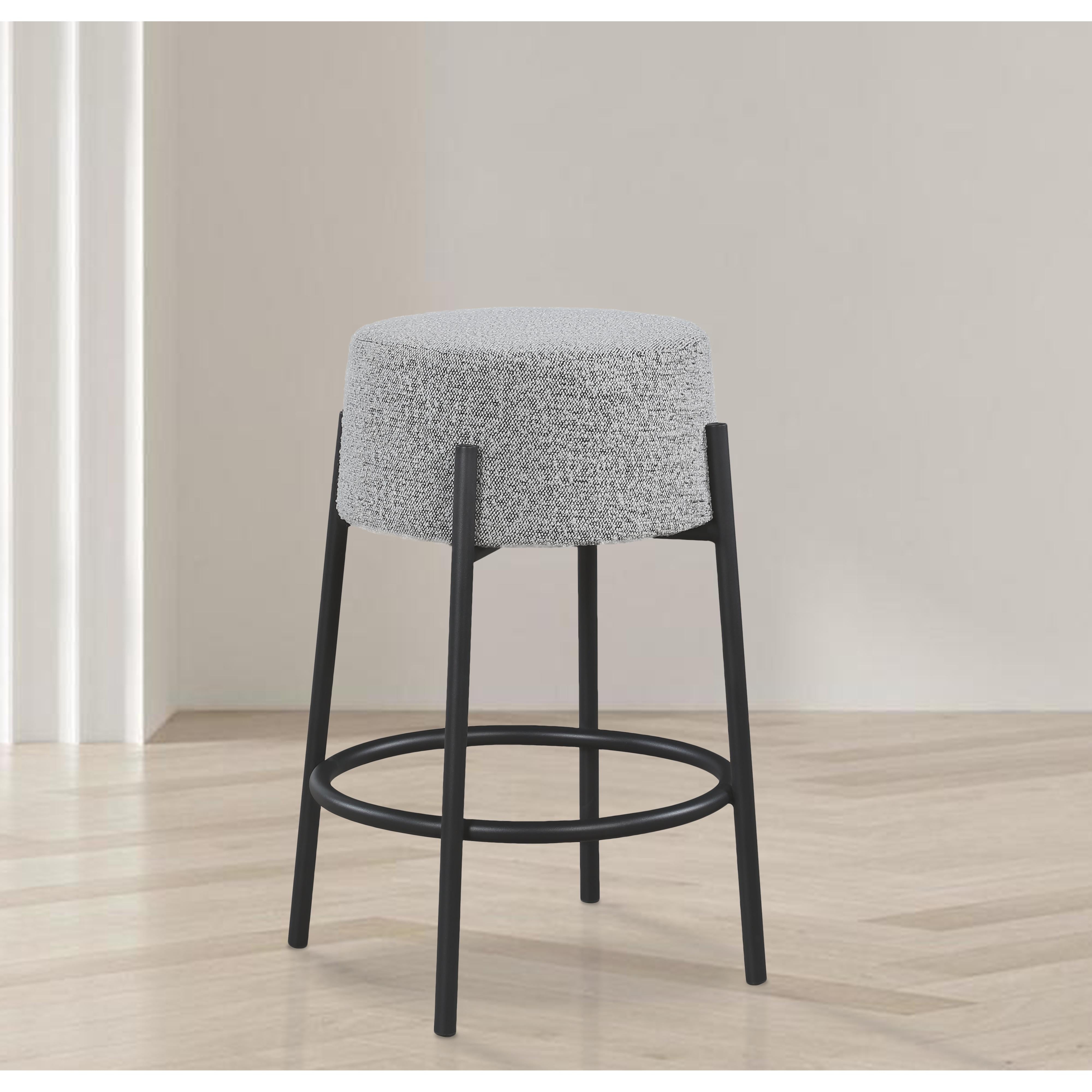 Meridian Avalon Grey Boucle Fabric Counter Stool