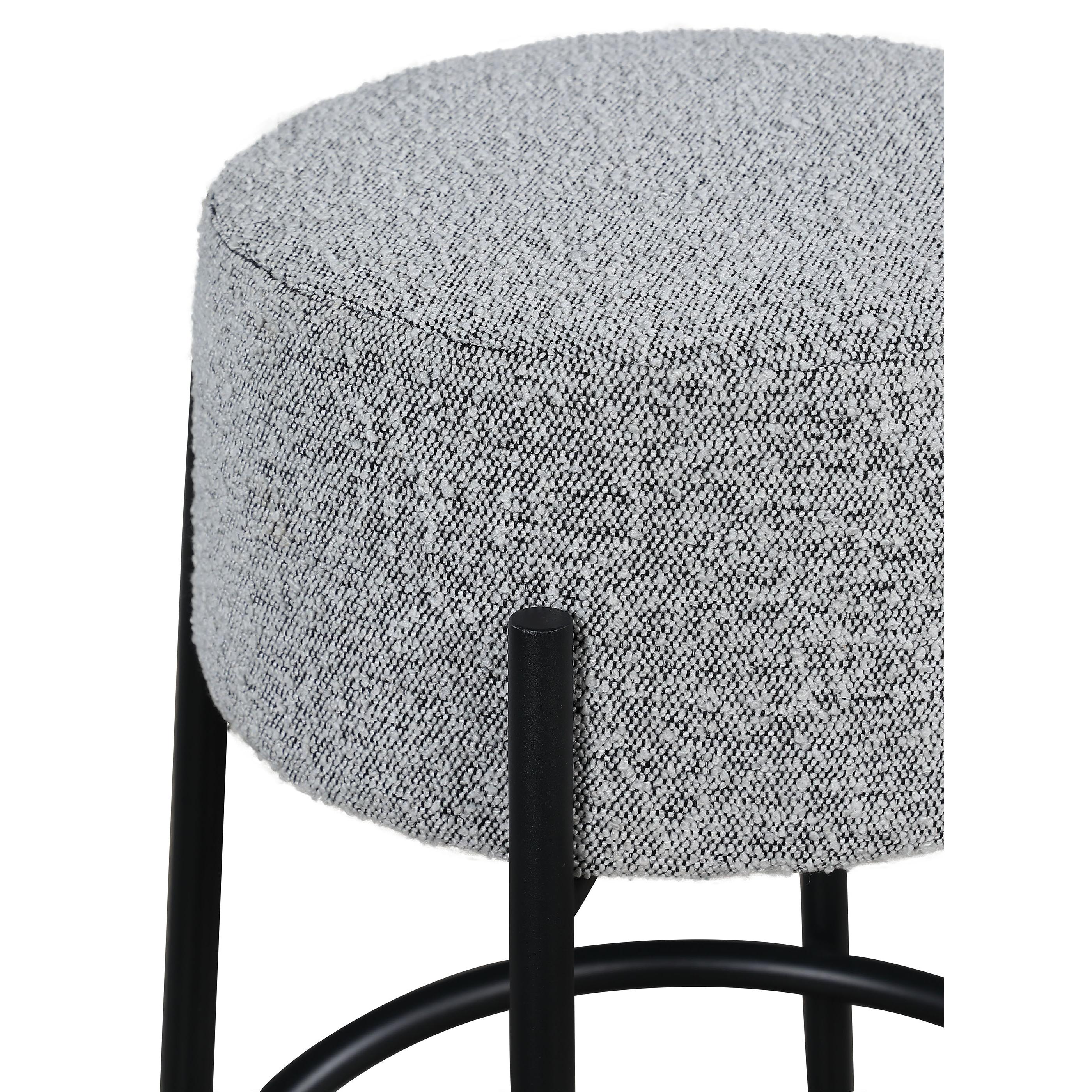 Meridian Avalon Grey Boucle Fabric Counter Stool