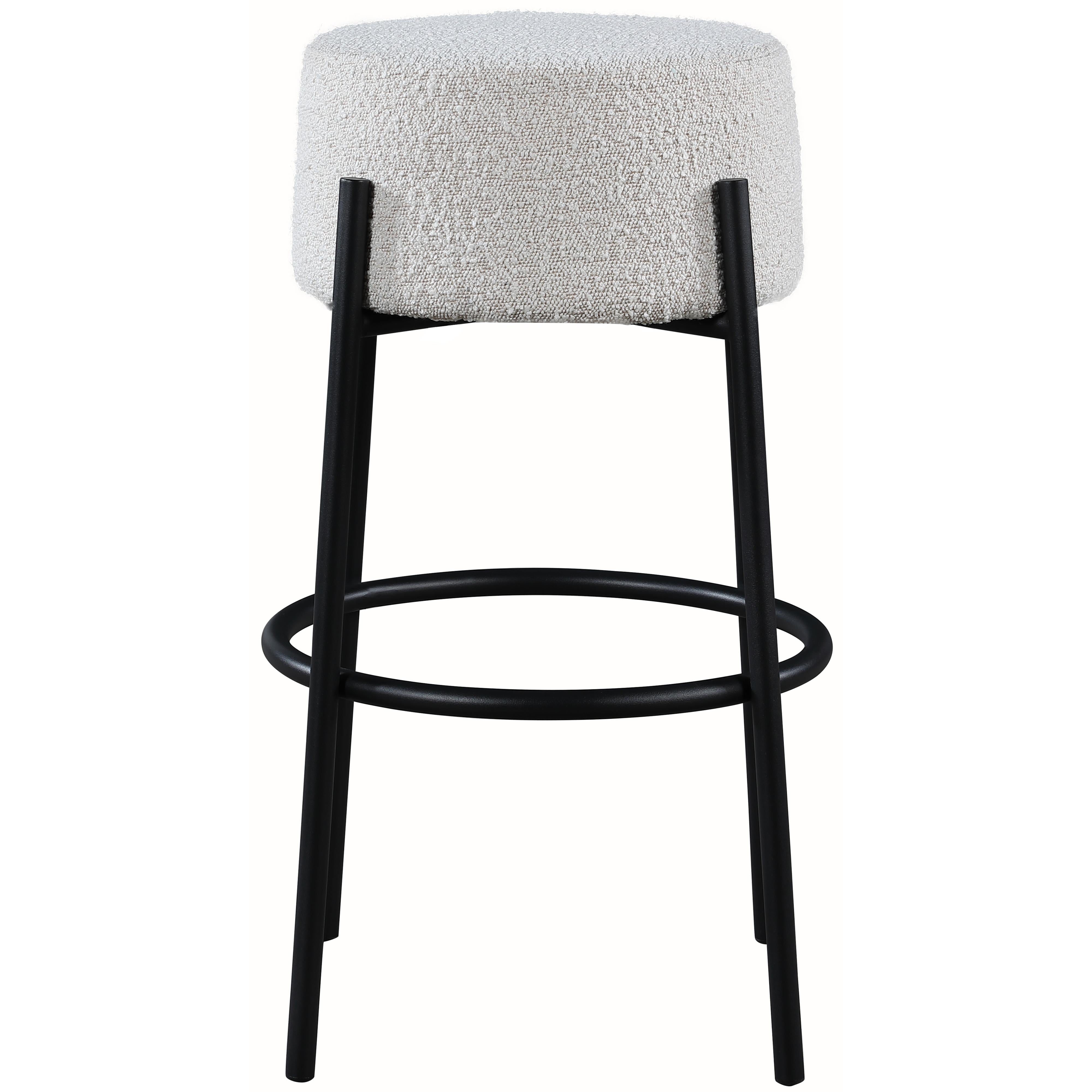 Meridian Avalon Cream Boucle Fabric Bar Stool